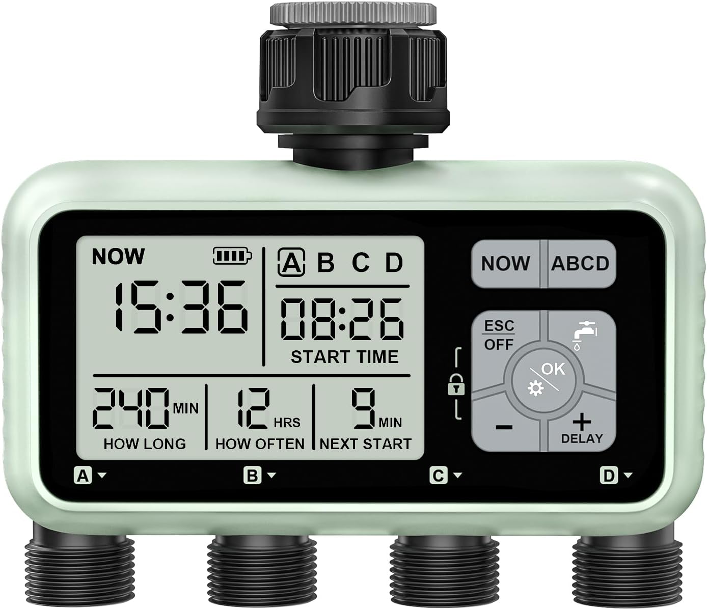 Johgee Computer di Irrigazione 4 Uscite Indipendenti