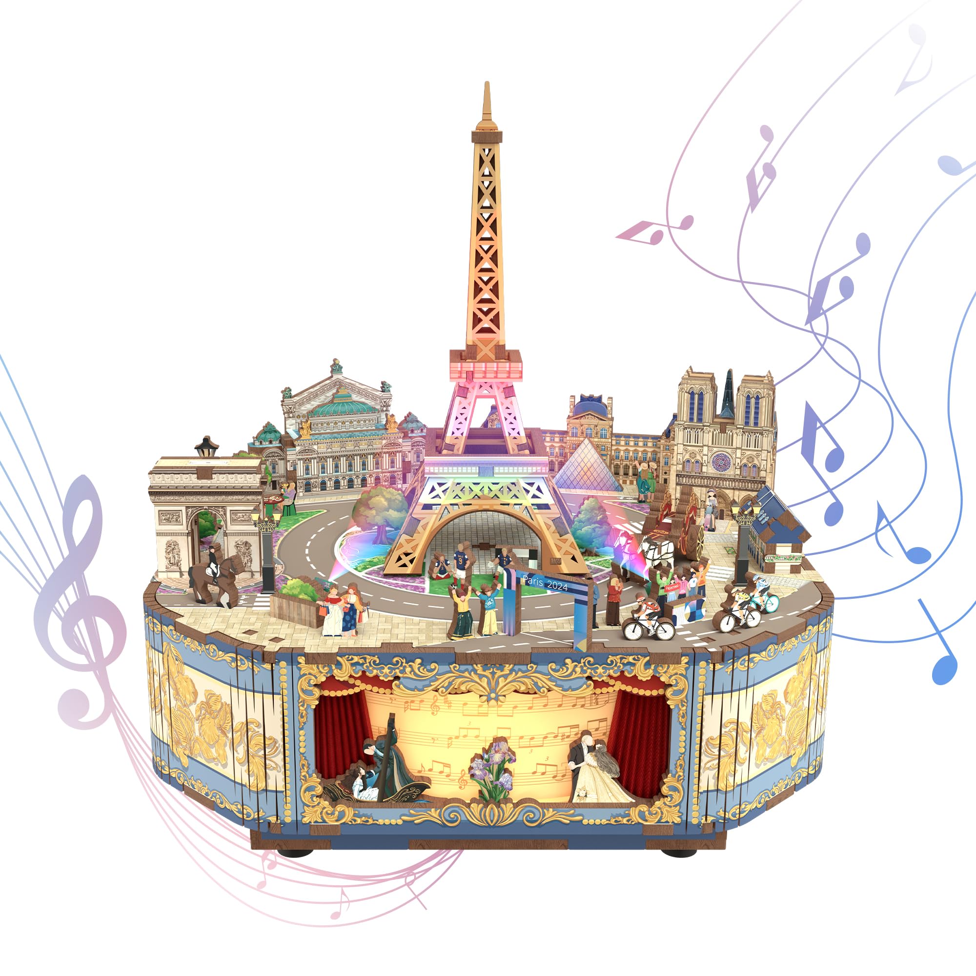 Tonecheer Carillon in Legno Puzzle 3D - Parigi Romantica