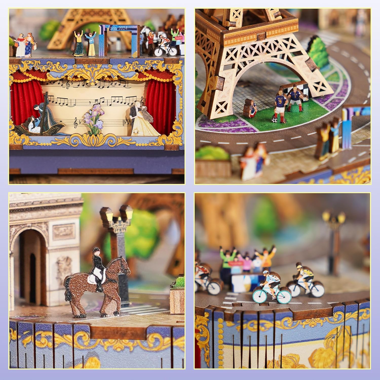 Tonecheer Carillon in Legno Puzzle 3D - Parigi Romantica - immagine 5