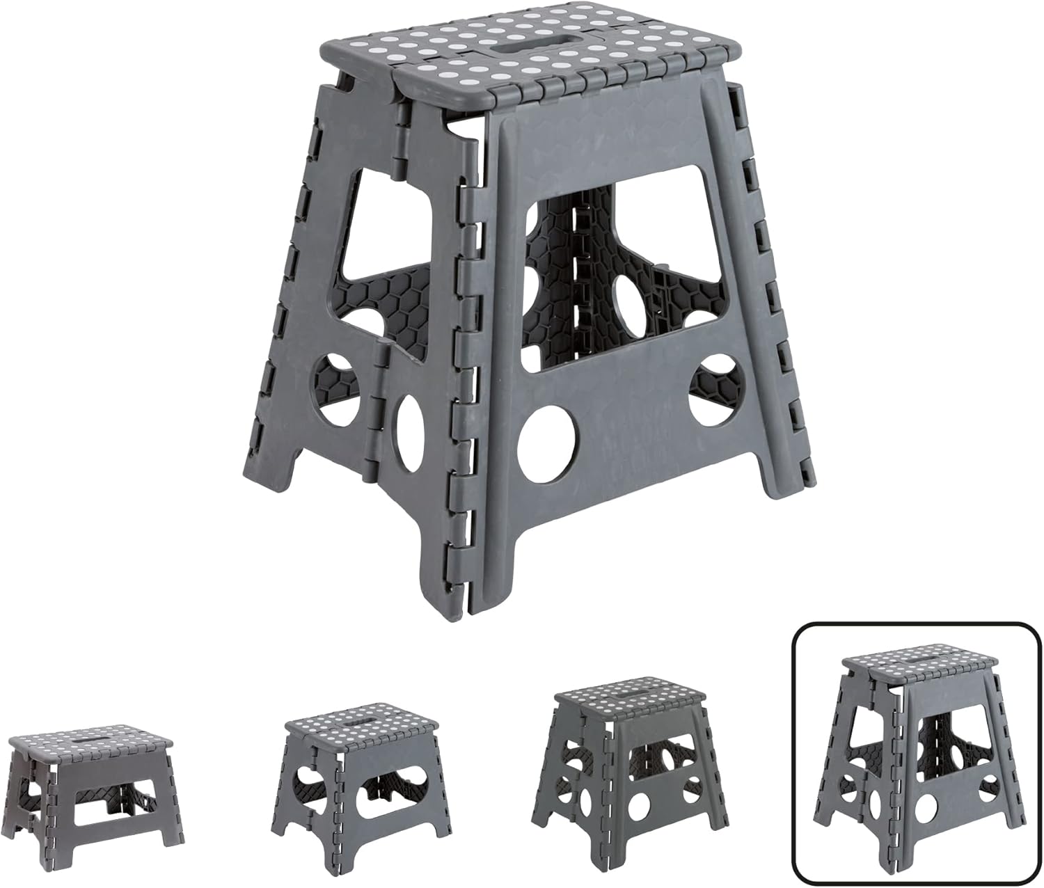 Arregui TB-039-G Sgabello Pieghevole Multiuso 39cm, Grigio - immagine 1