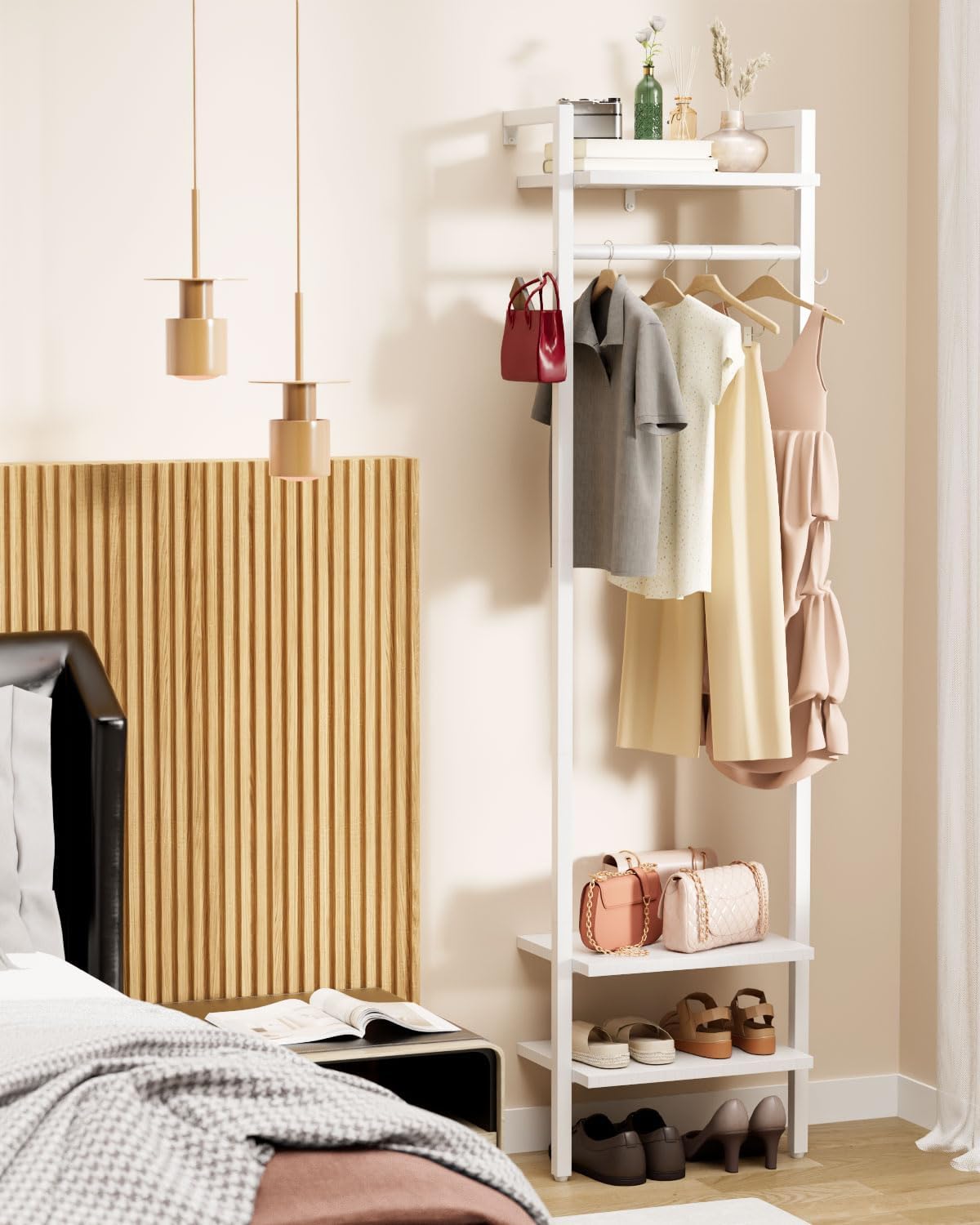 Ymyny Appendiabiti da Parete e Terra 180CM, Bianco - immagine 2