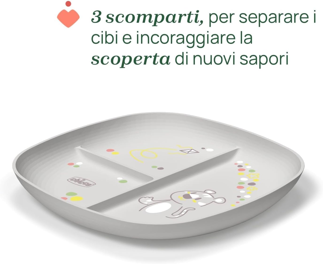 Chicco Piatto Pappa con Scomparti per Bebè, Rosa - immagine 2