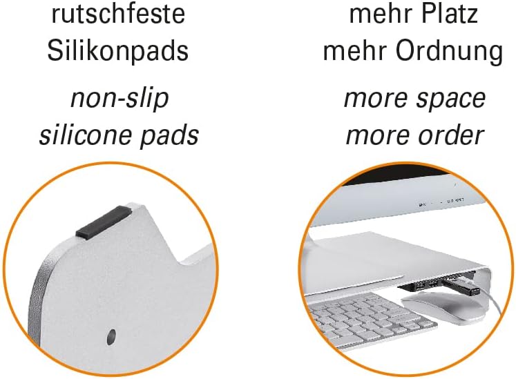 Mywall HT46L - Supporto Monitor Alluminio con 4 USB 2.0 - immagine 5