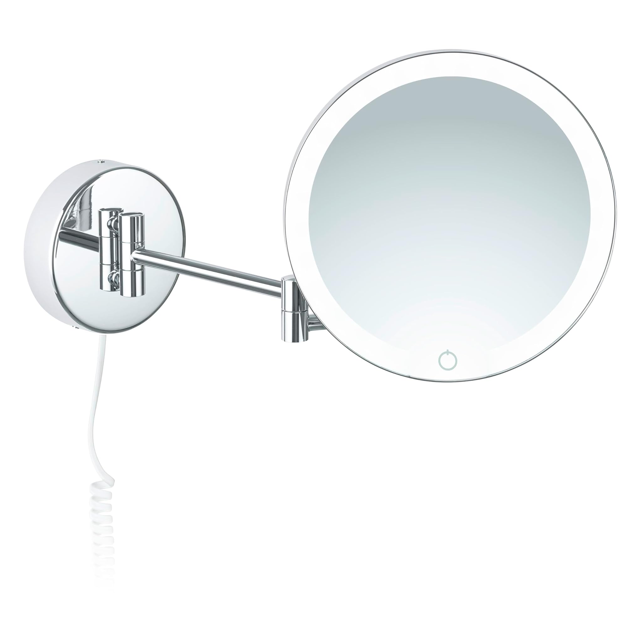 Specchio Cosmetico a LED Ingrandimento 7x, Montaggio a Parete