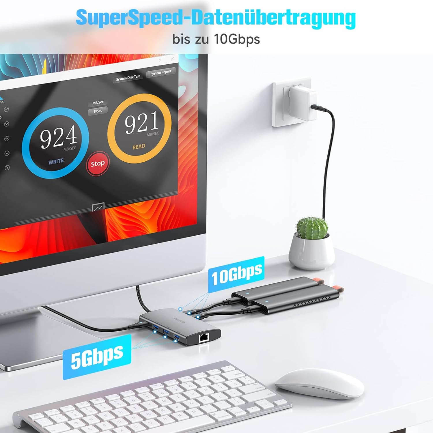 Rshtech Hub USB-C 10Gbps 9 in 1, RSH-T09 - immagine 4