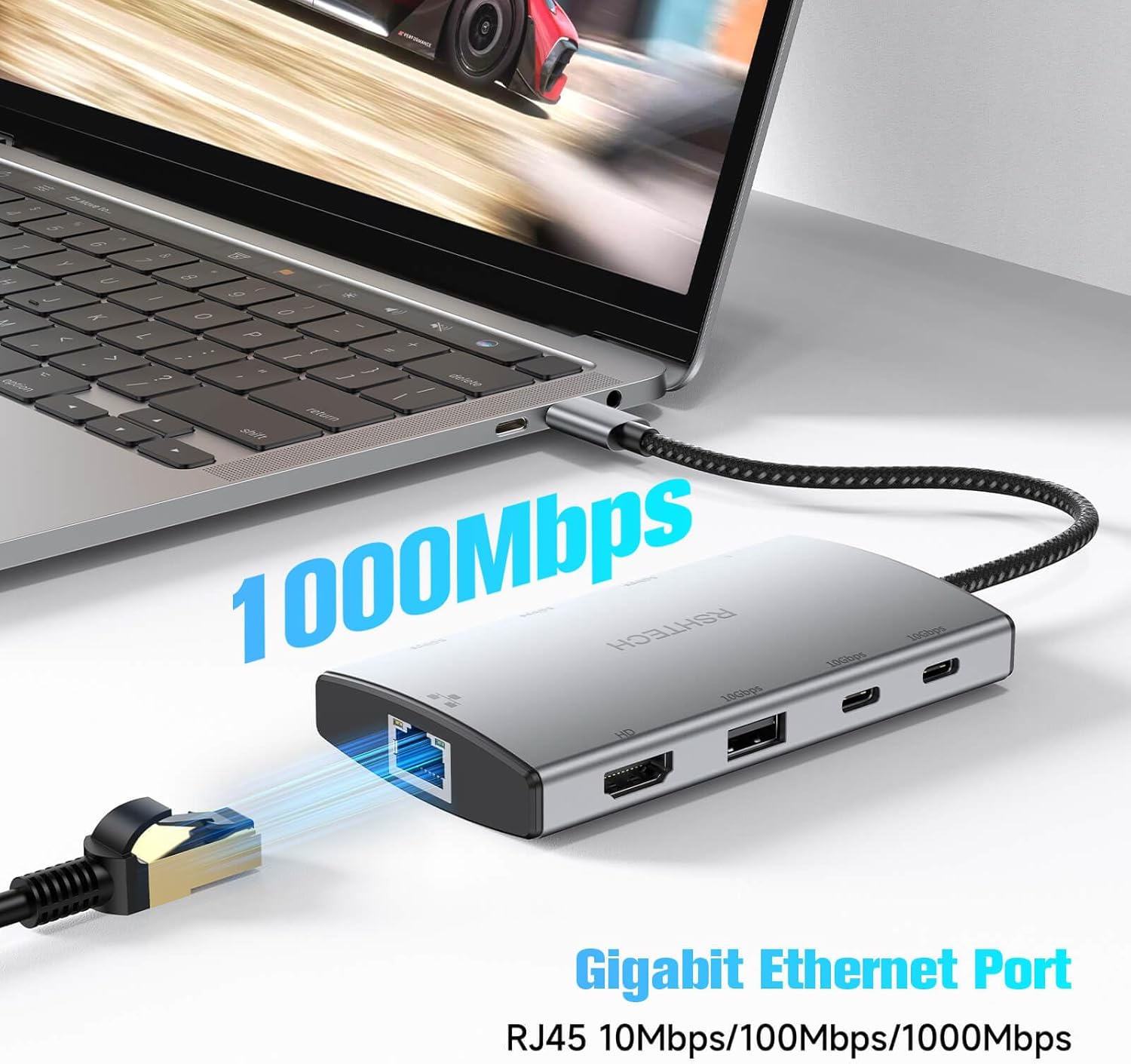 Rshtech Hub USB-C 10Gbps 9 in 1, RSH-T09 - immagine 6