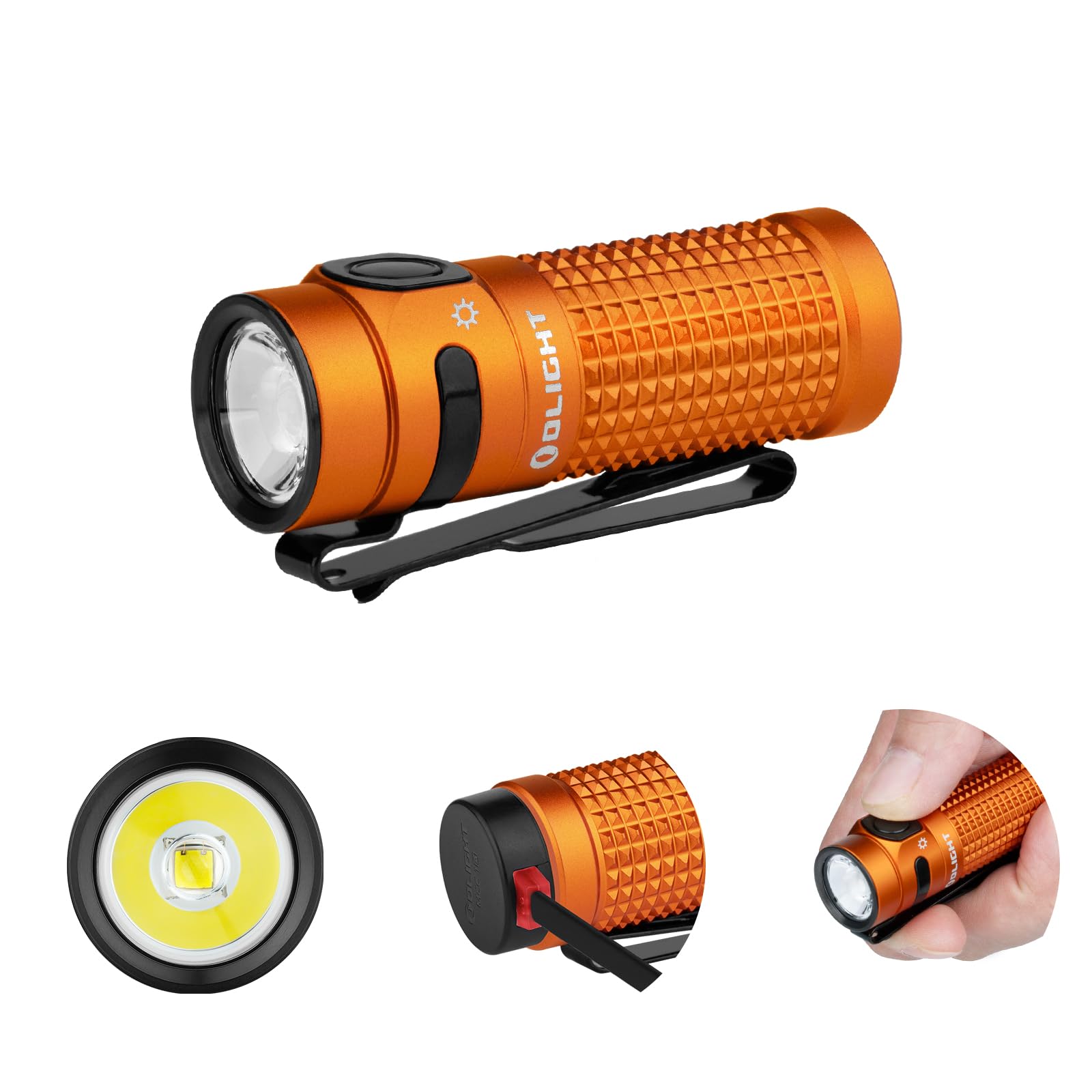 OLIGHT Baton4 Torcia EDC 1300 Lumen, Arancione