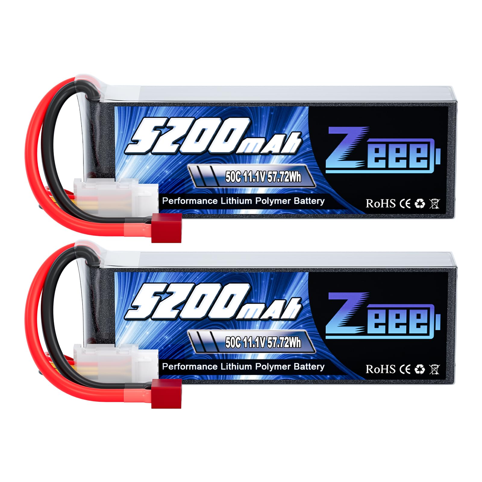 Zeee 3S Lipo Batteria 11,1V 50C 5200mAh (2 pezzi)