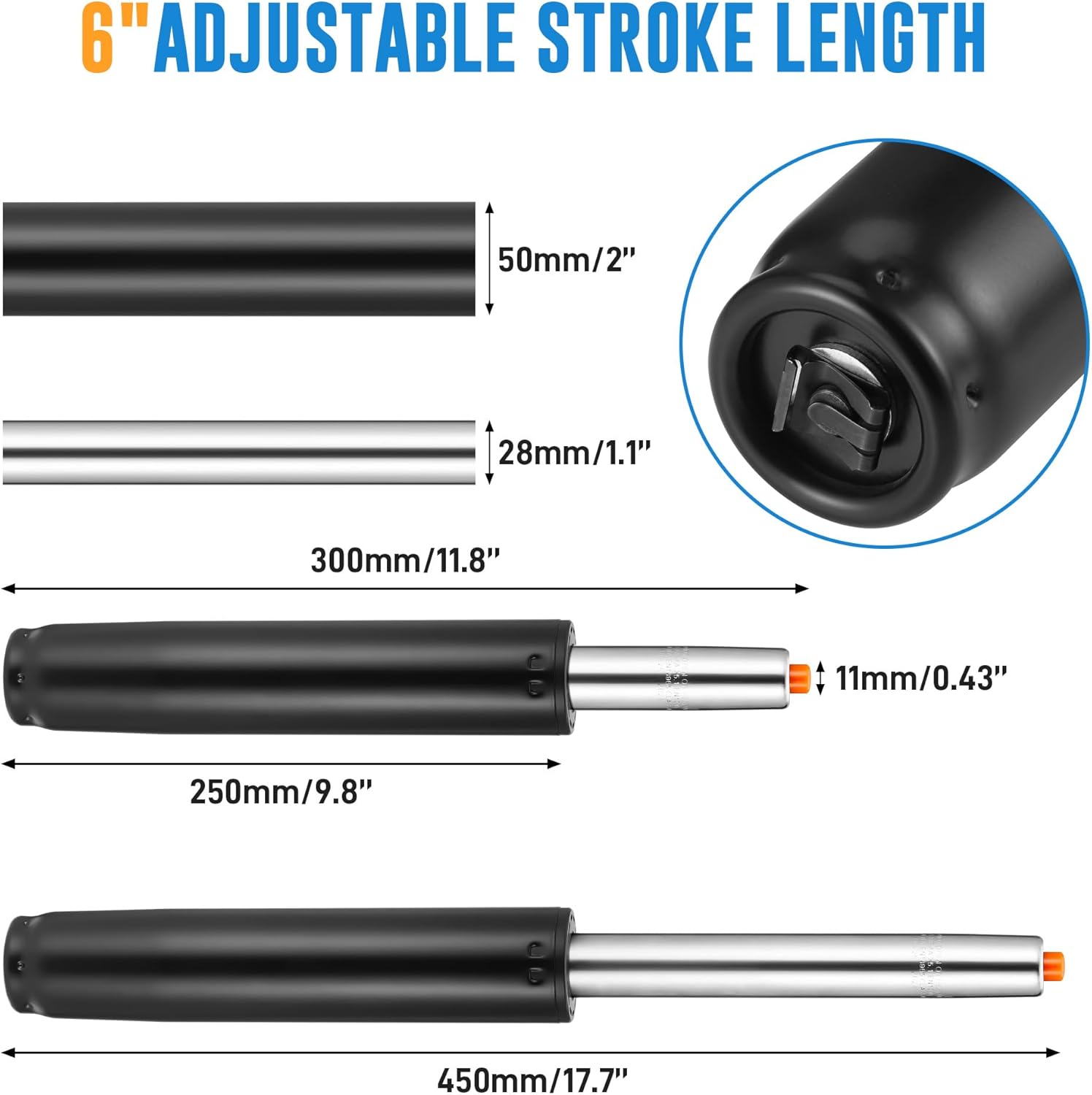 Starvortex Pistone Sedia Ufficio Class 4, 450KG - immagine 2