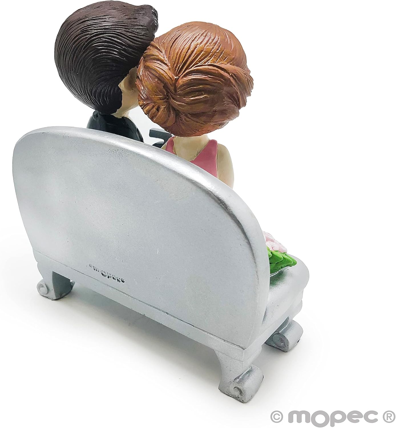 Mopec Statuetta Sposi Seduti 25 Anniversario, Argento - immagine 2