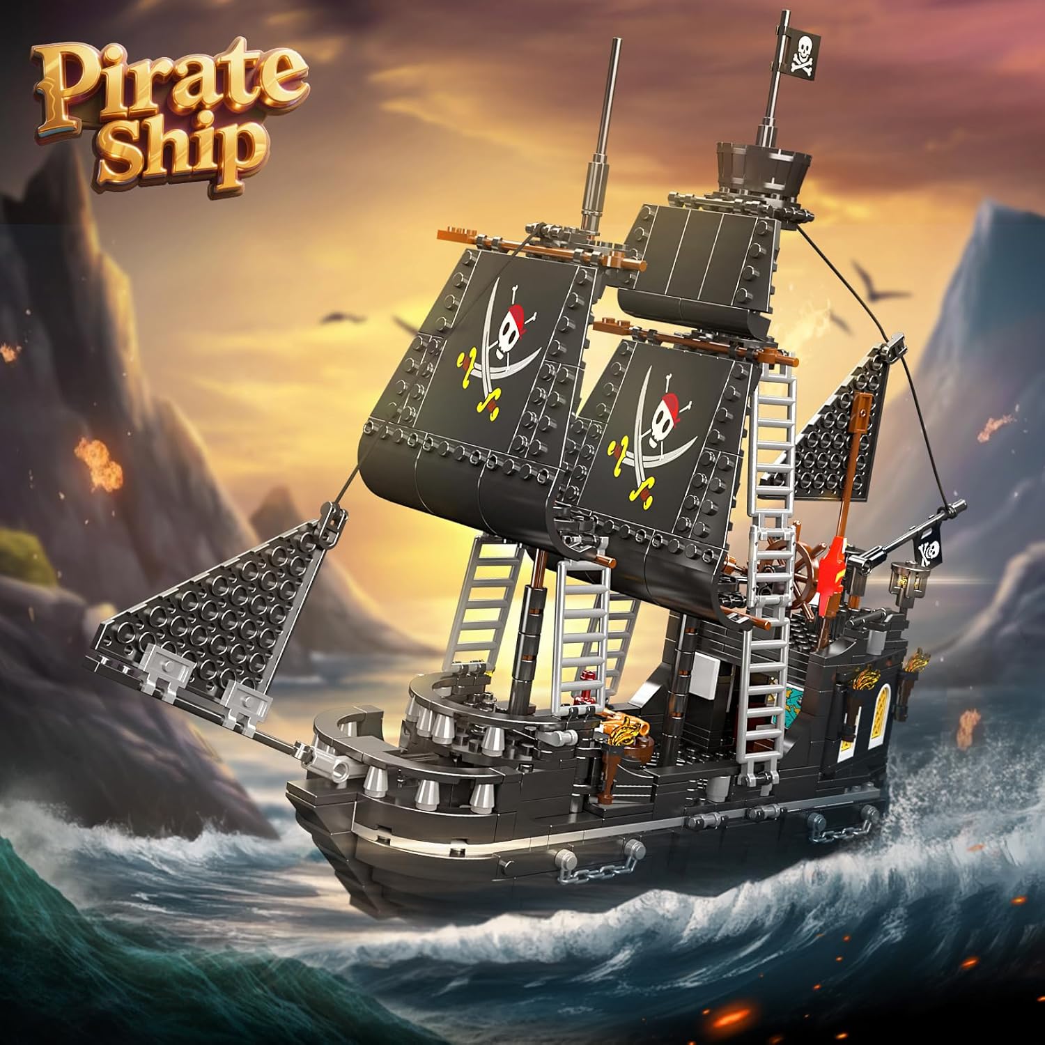 Mould King Black Pearl 10195 - Set Mattoncini 932+ Pezzi - immagine 2