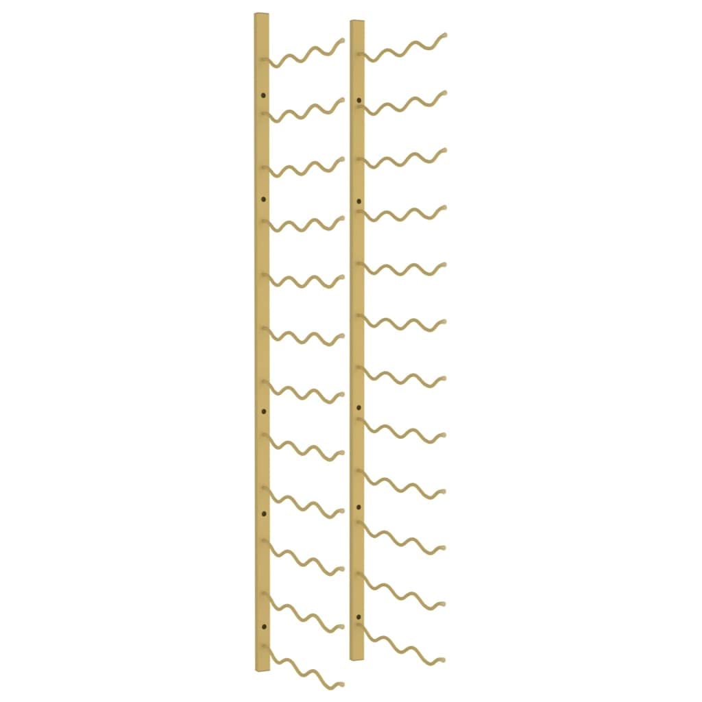 vidaXL Portavini da Parete per 36 Bottiglie Oro in Ferro