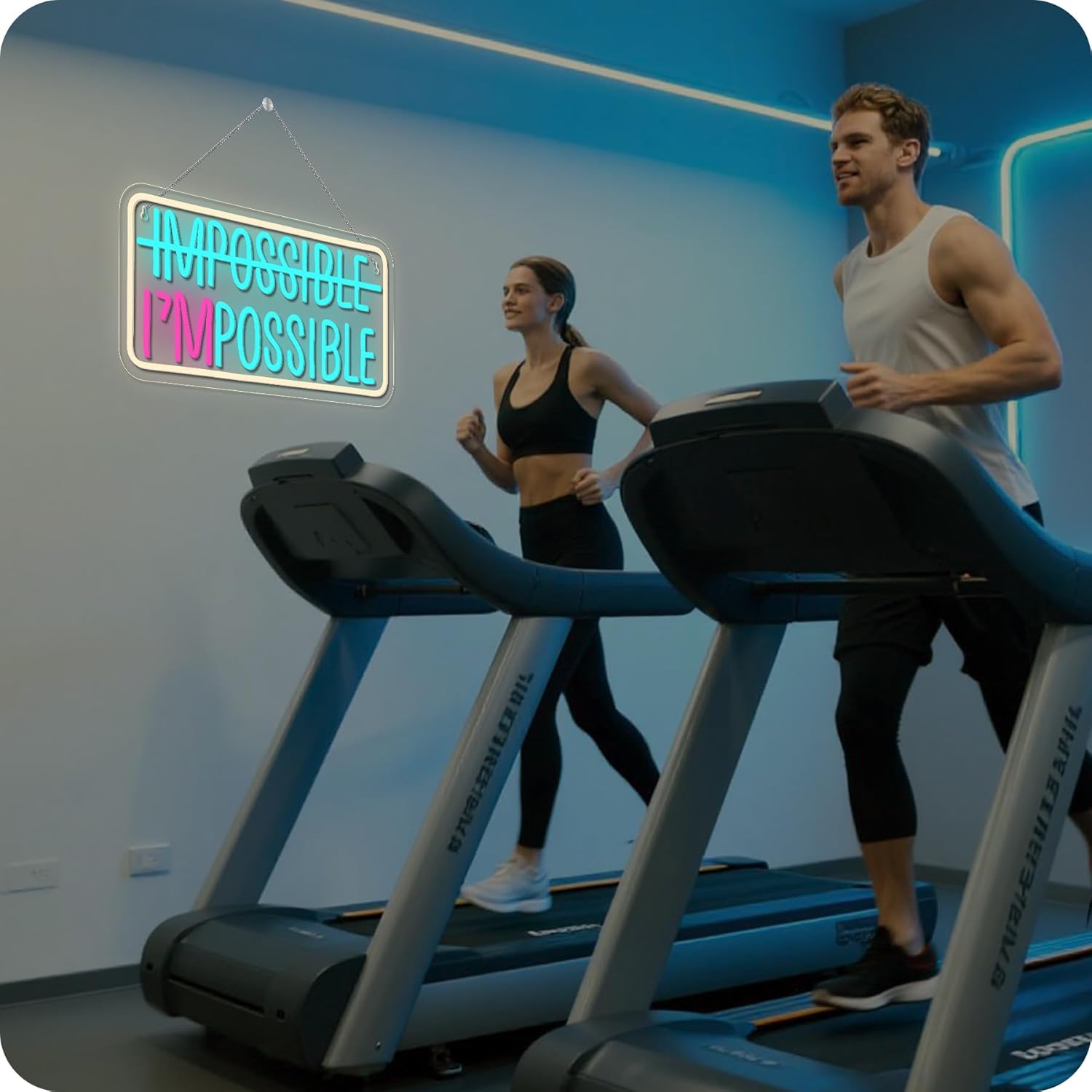 Horseneon Impossible und Not Impossible Neon Targa per decorazione da parete, con LED dimmerabile, scritta con USB per Man Cave Dorm Office Home Gym Gamer Room Decorazioni - immagine 2