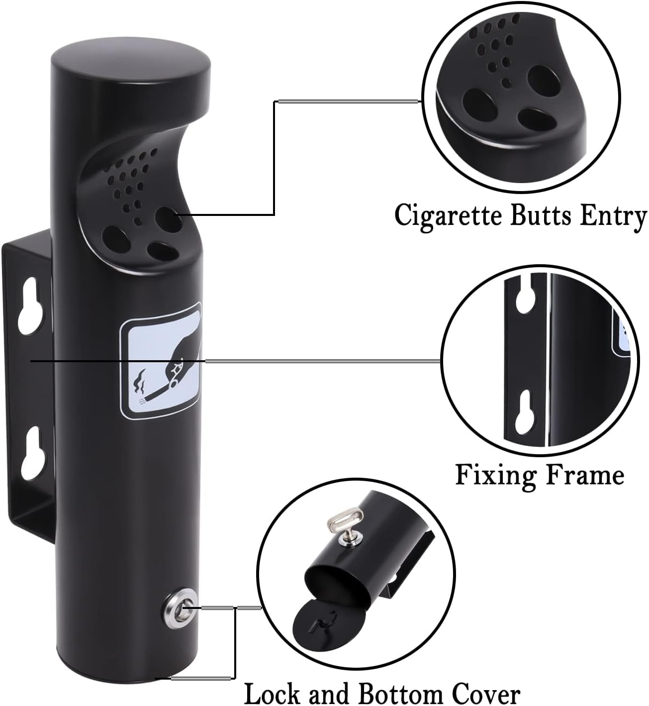 Poweka Posacenere da Parete in Acciaio Inossidabile (2 Pezzi) - immagine 4