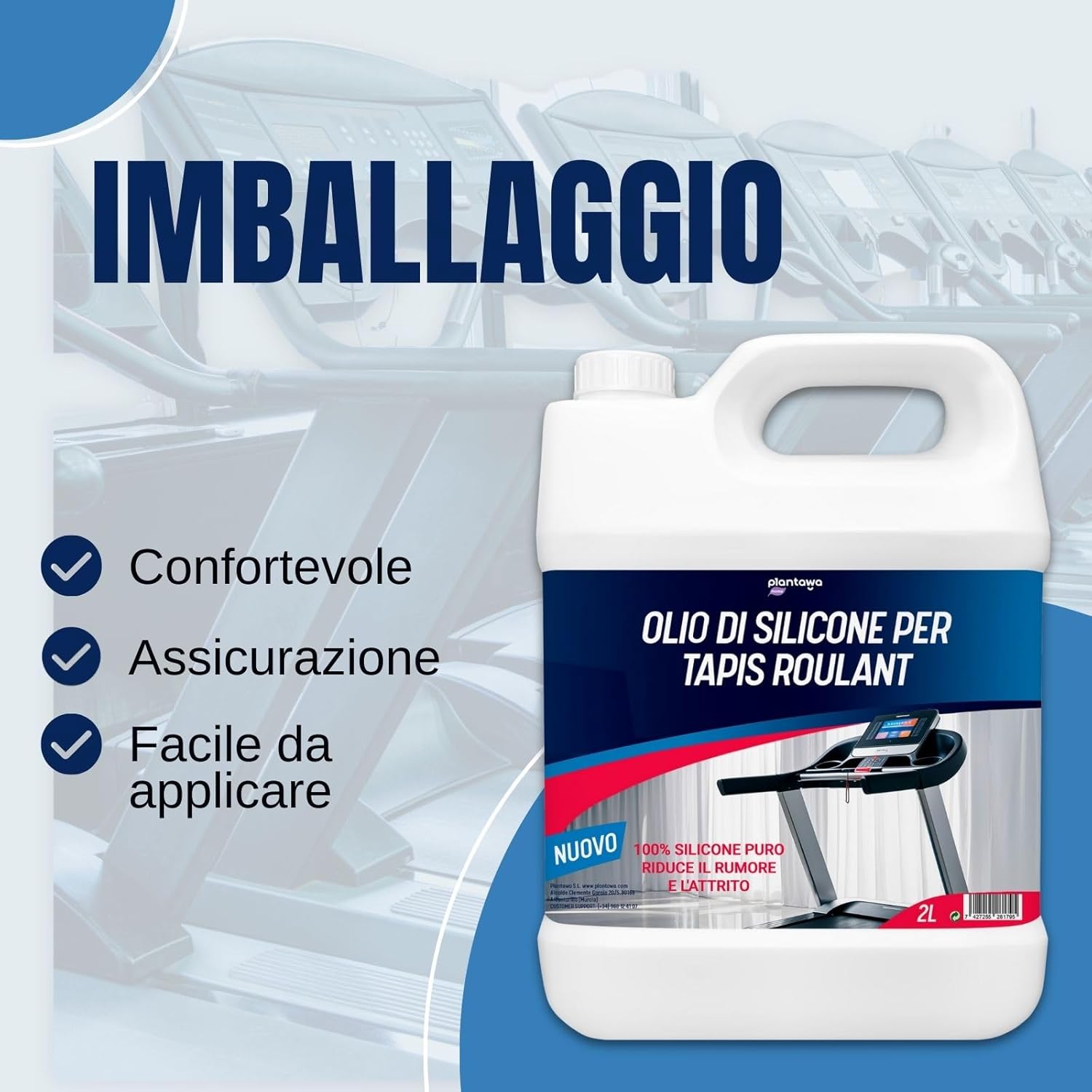 Plantawa Olio Lubrificante al Silicone per Tapis Roulant 2L - immagine 5