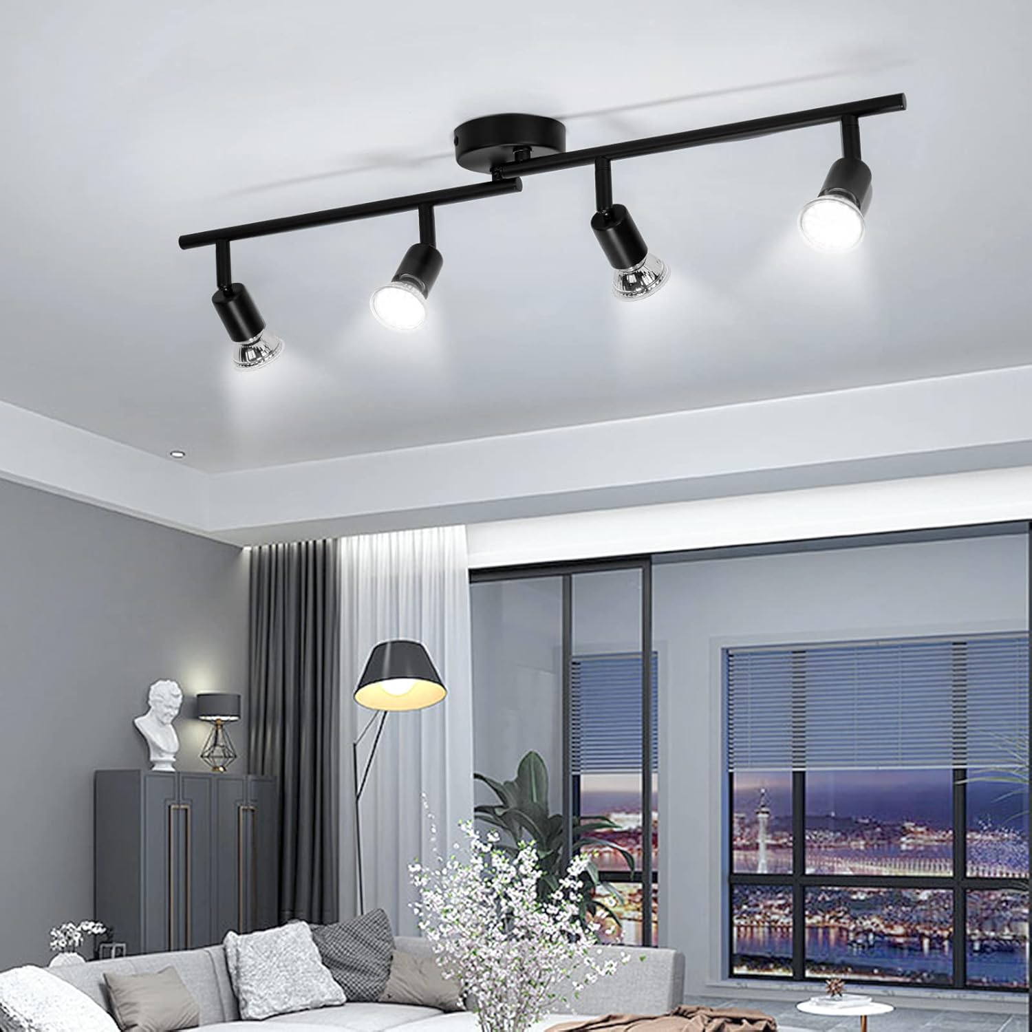 Wowatt Faretti LED Soffitto Neri Orientabili 4 Luci - immagine 8