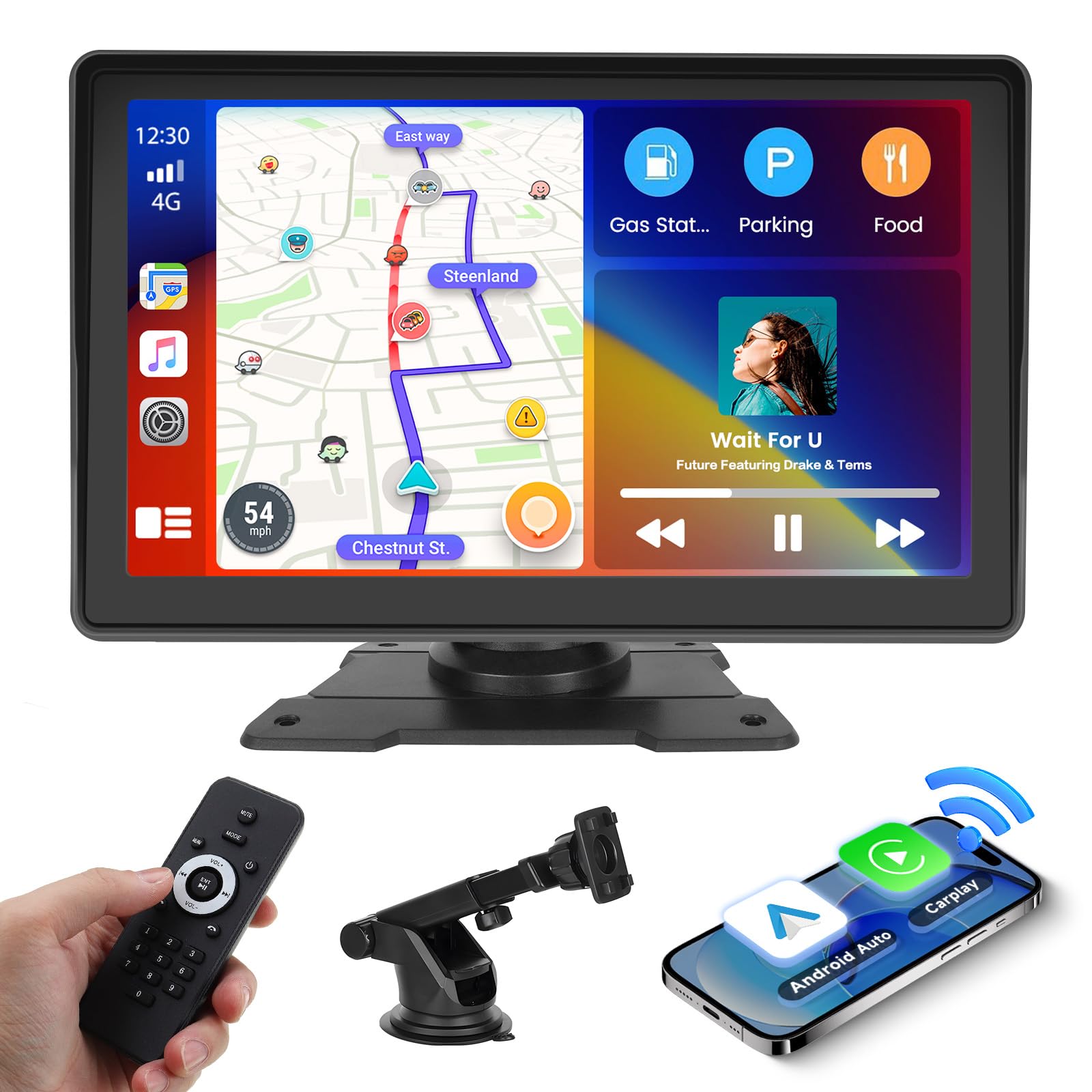 Inefala Autoradio Portatile 7 Pollici con Carplay Android Auto