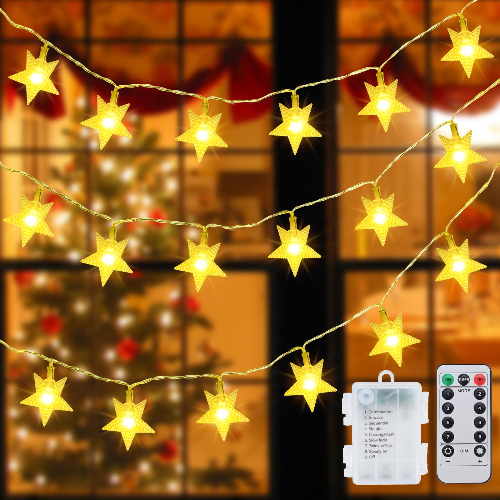 Fohil Catena Luminosa 6M 40 LED Stelle a Batteria