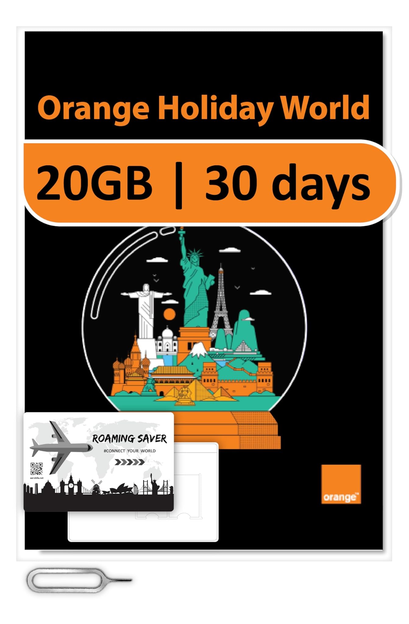 Orange Holiday Worldwide - SIM Prepagata 20GB 4G/LTE 30 giorni