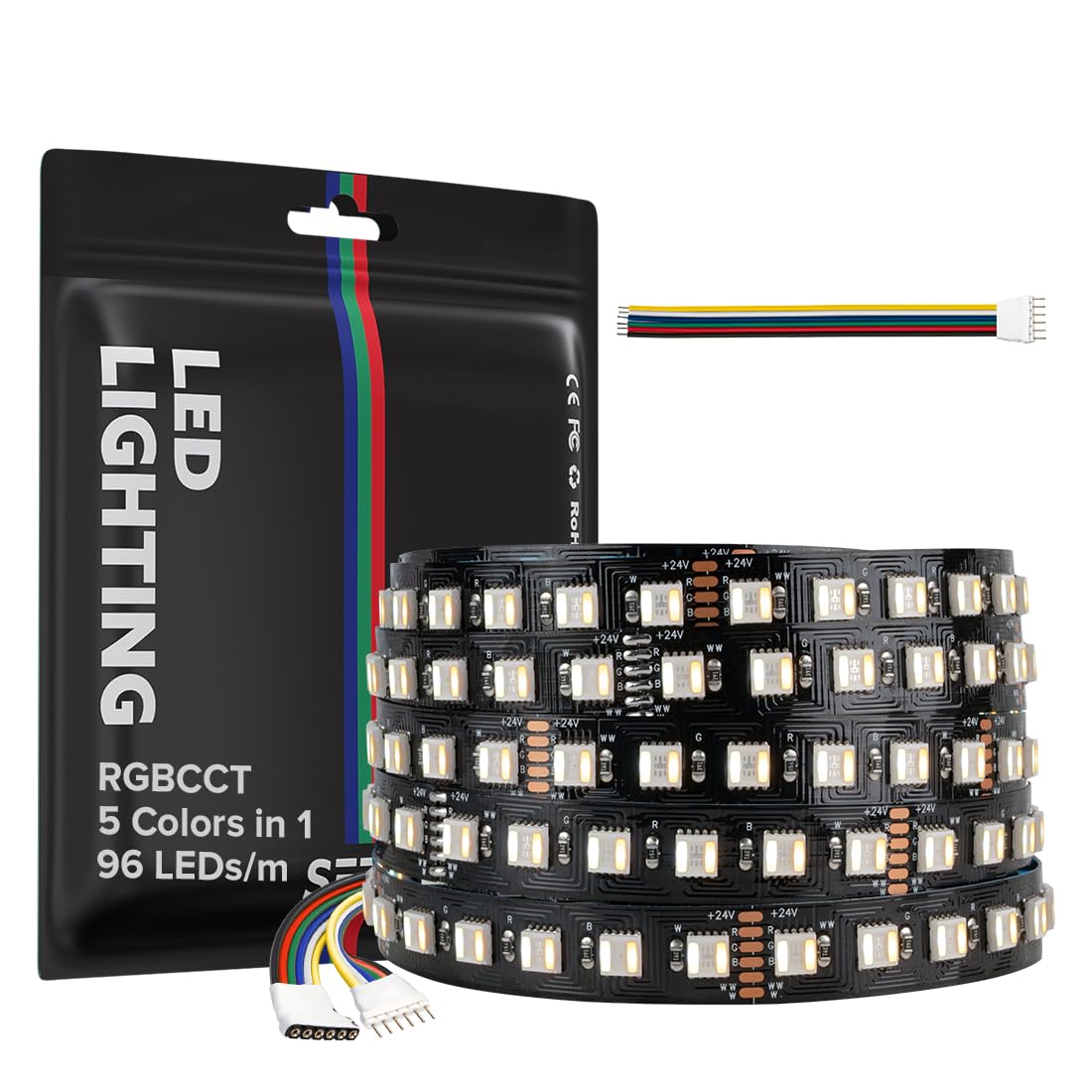 Sezo Striscia LED 5050 RGBCCT 5 in 1 RGB+Bianco 5M