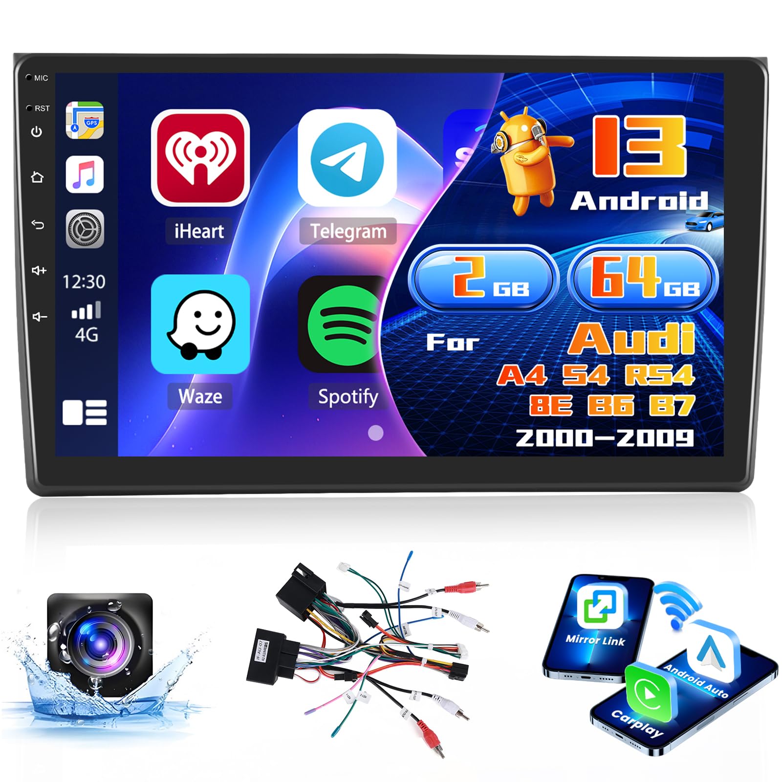 Inefala Autoradio Android 9'' per Audi A4 S4 RS4