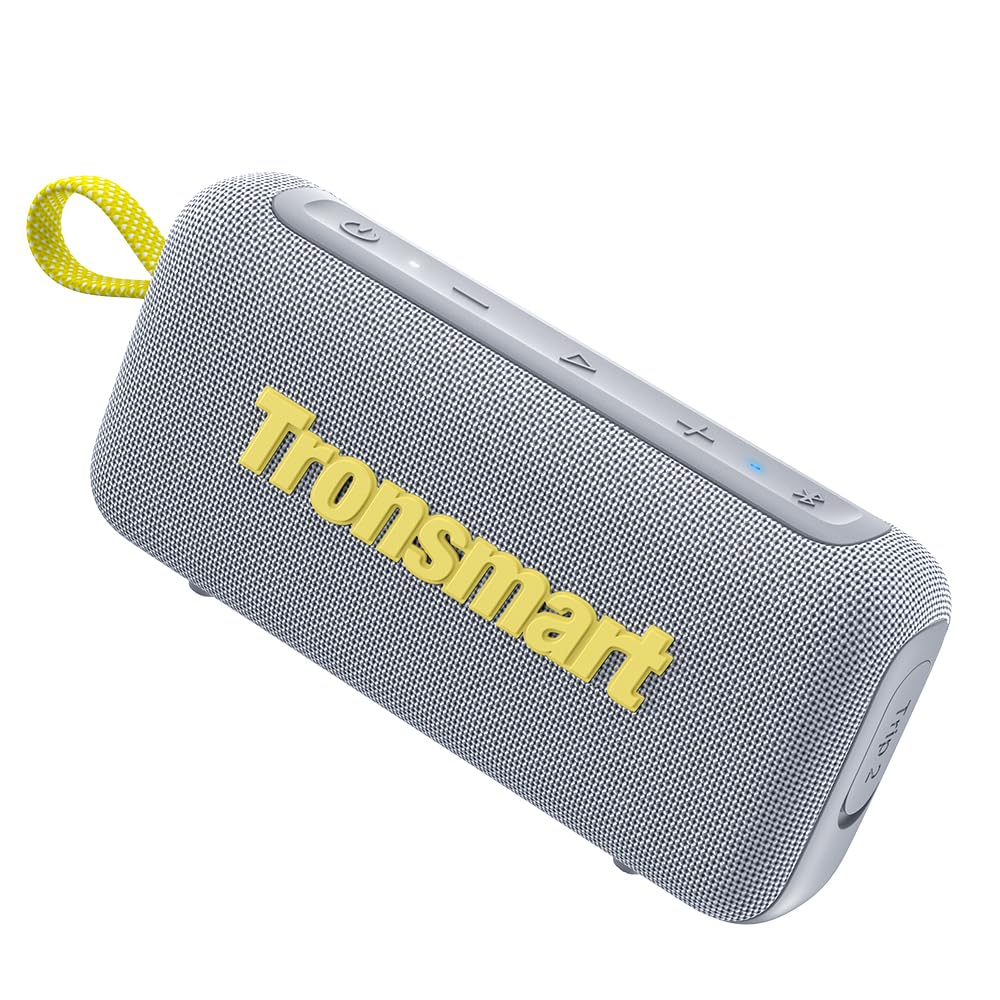Tronsmart Trip 2 Altoparlante portatile Bluetooth 5.3, impermeabile IPX7, microfono integrato, suono stereo e assistente vocale, 20 ore di riproduzione, slot per scheda TF, per viaggi e picnic-grigio