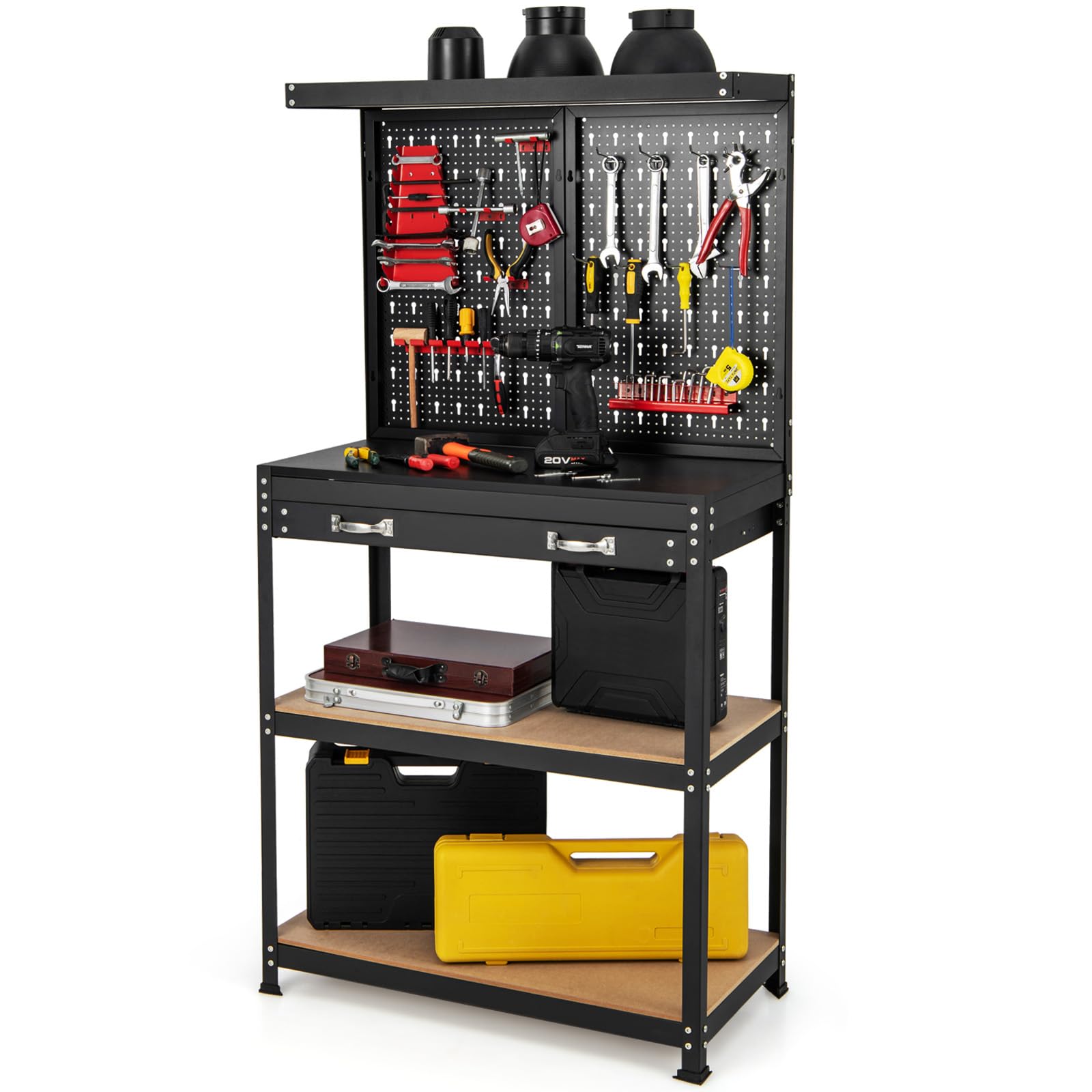 Fantask Banco da Lavoro Alto 155 cm con Parete Forata