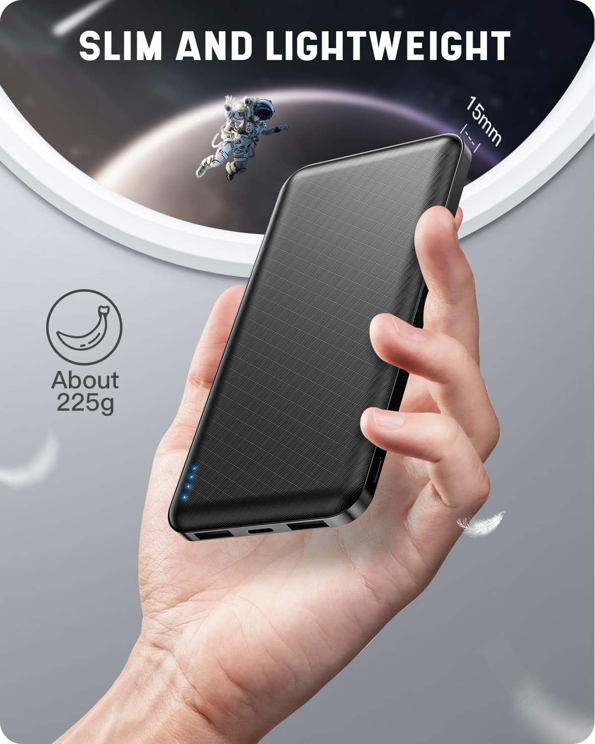 Power Bank 10000 mAh Ultra Leggero Sottile - immagine 2