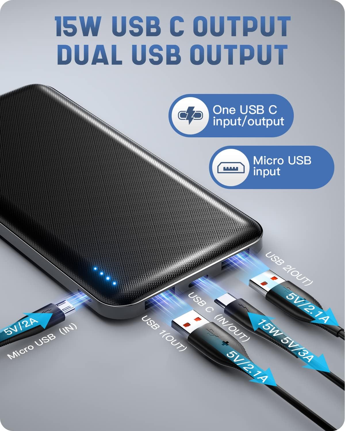 Power Bank 10000 mAh Ultra Leggero Sottile - immagine 3