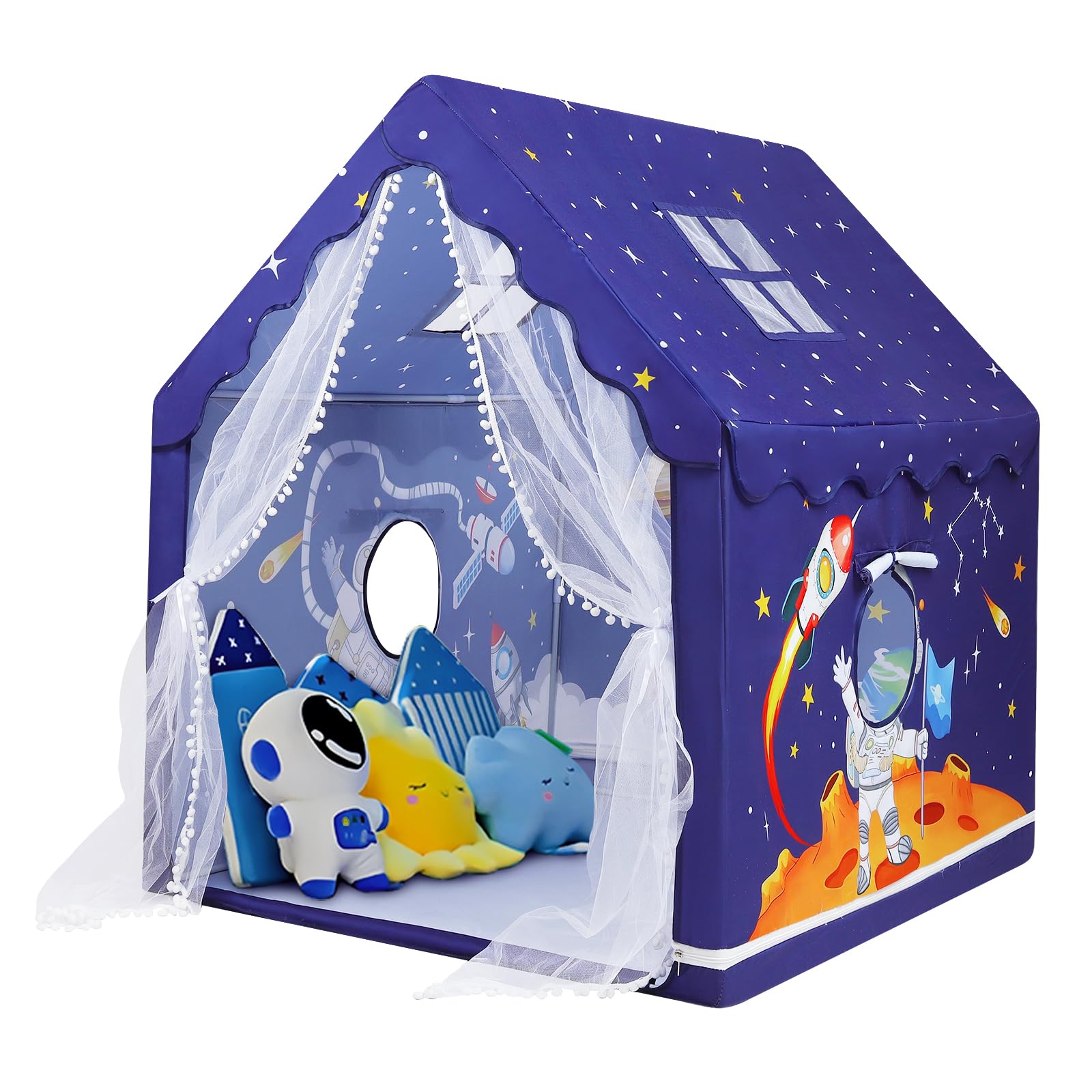 Tenda da Gioco per Bambini 120×100×130 cm, Astronauti