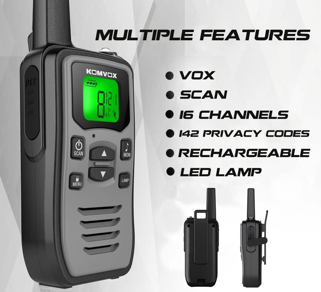 Walkie Talkie Ricaricabile Adulti Professionali 16 Canali - immagine 2