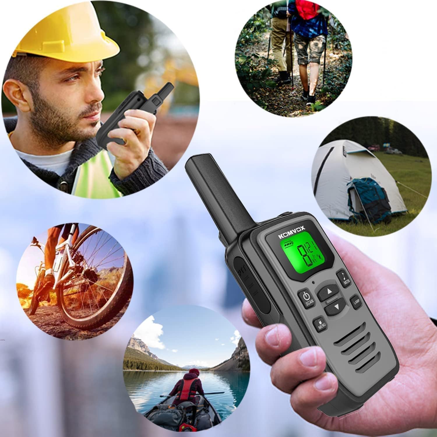 Walkie Talkie Ricaricabile Adulti Professionali 16 Canali - immagine 4