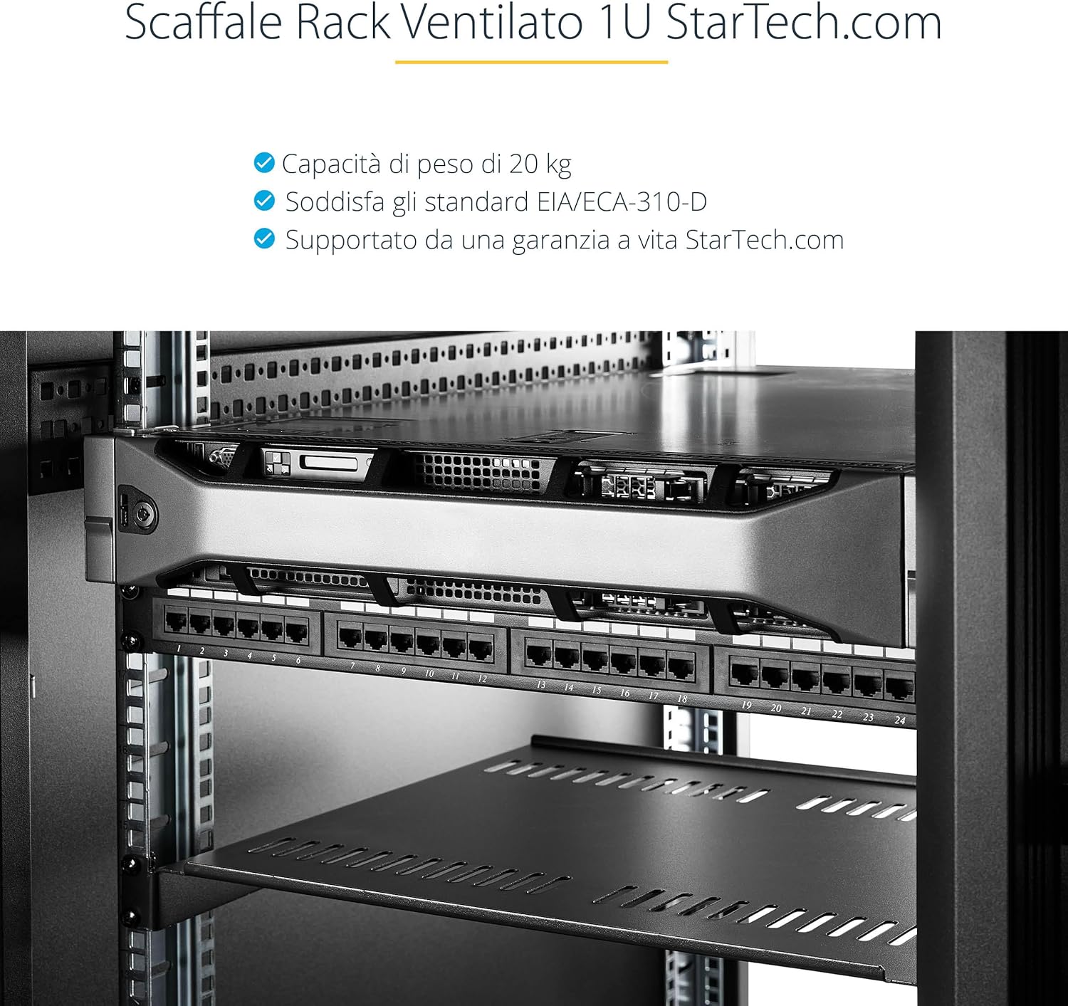 Startech.com Ripiano 1U 19" Ventilato per Armadi Rack - immagine 6