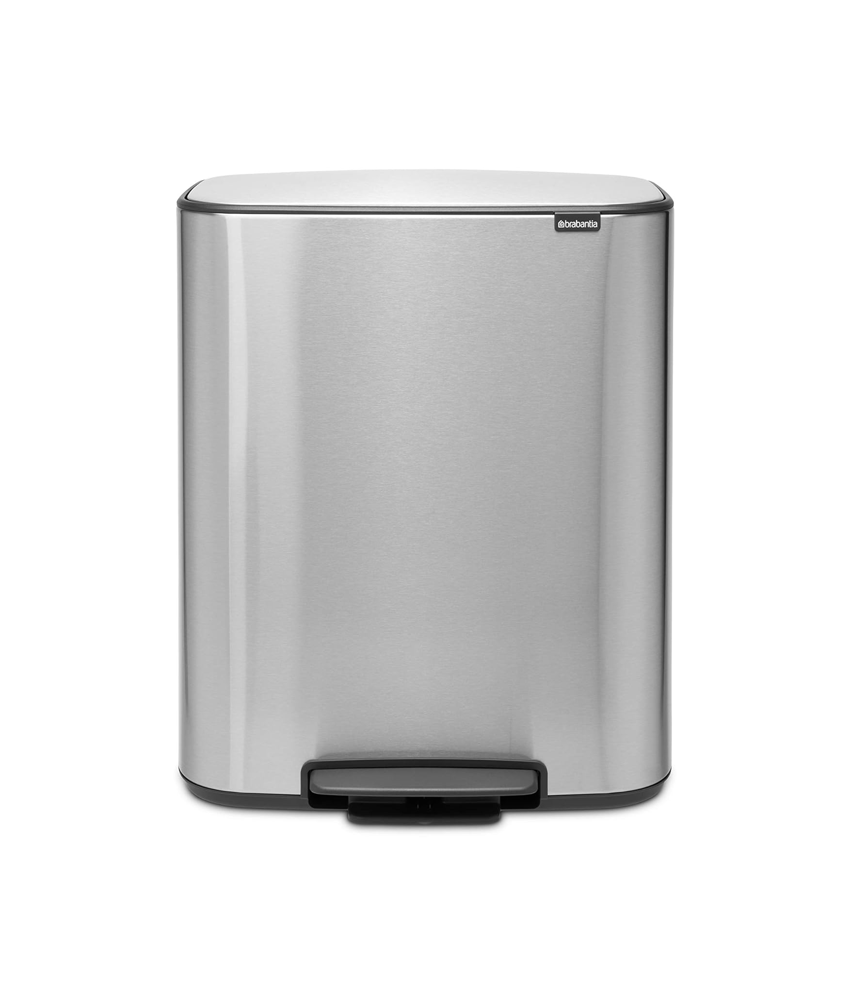 Brabantia Bo Pedal Bin Pattumiera 2x30L, Inox Satinato