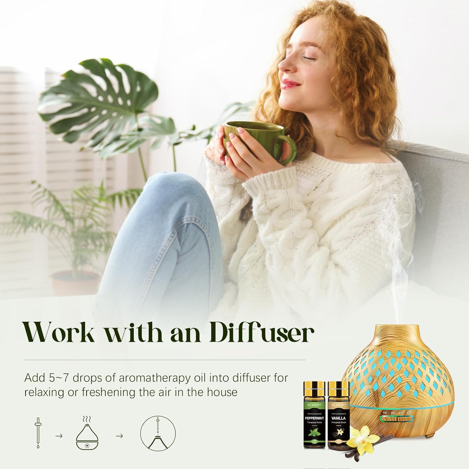 Aeshory Oli Essenziali per Diffusore - Set 20x5ml - immagine 4