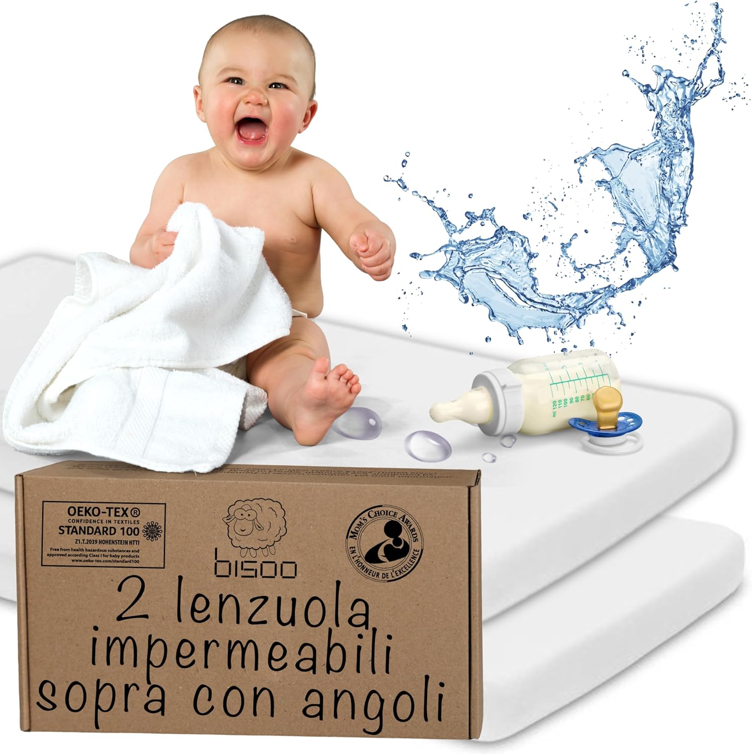 Lenzuolo Impermeabile Lettino Bambino 80x130cm