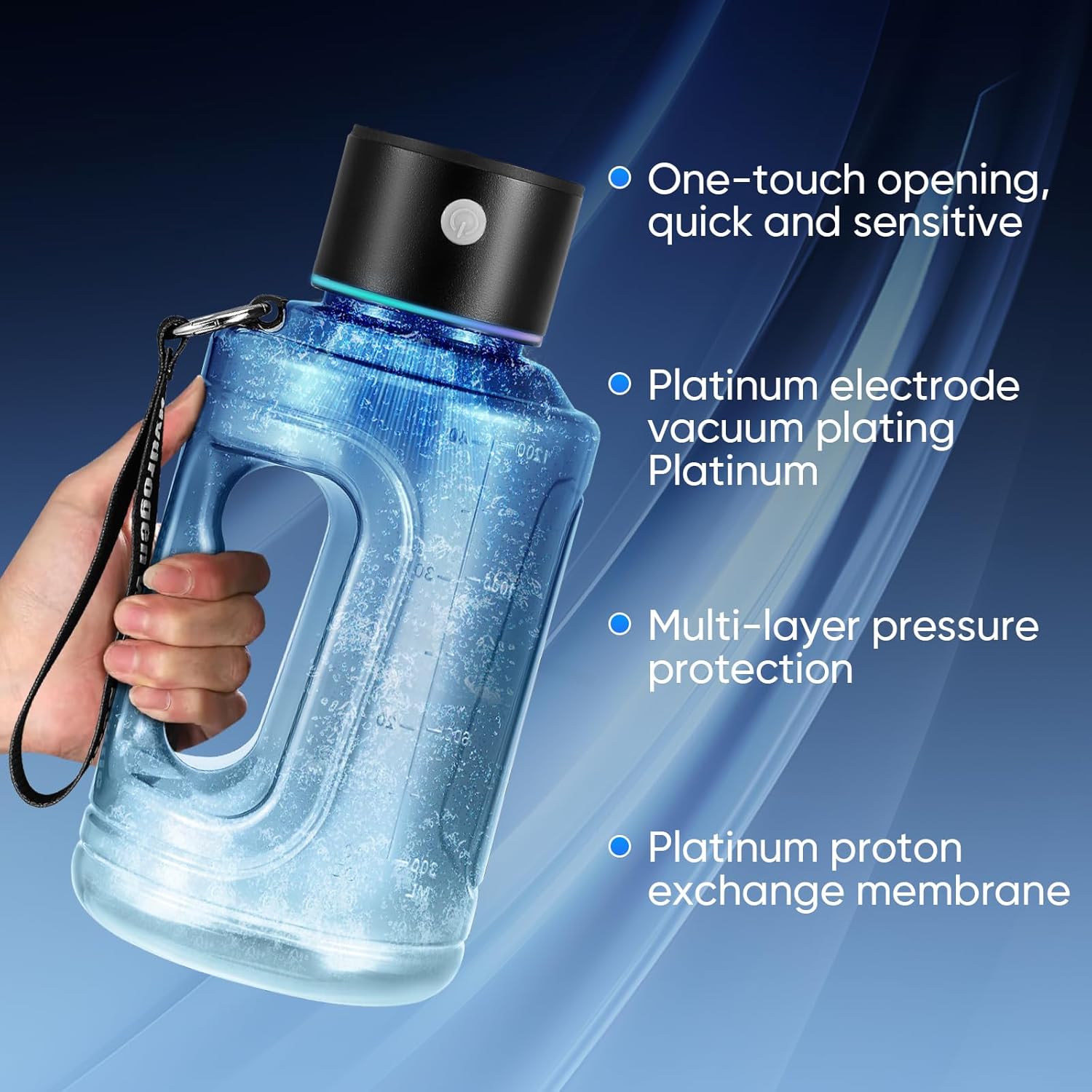 Ionizzatore Acqua 1,5L - Bottiglia Idrogeno USB Portatile - immagine 8