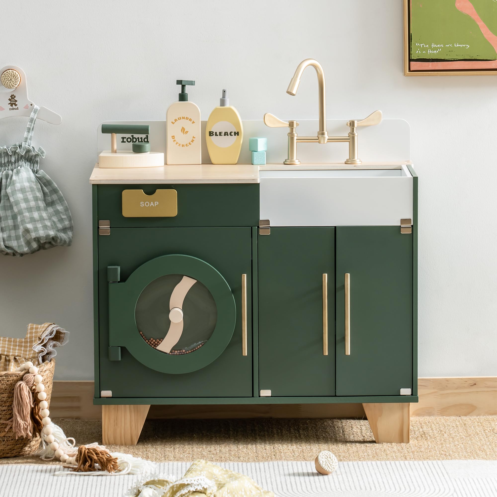 Robud Lavatrice Cucina Giocattolo in Legno per Bambini