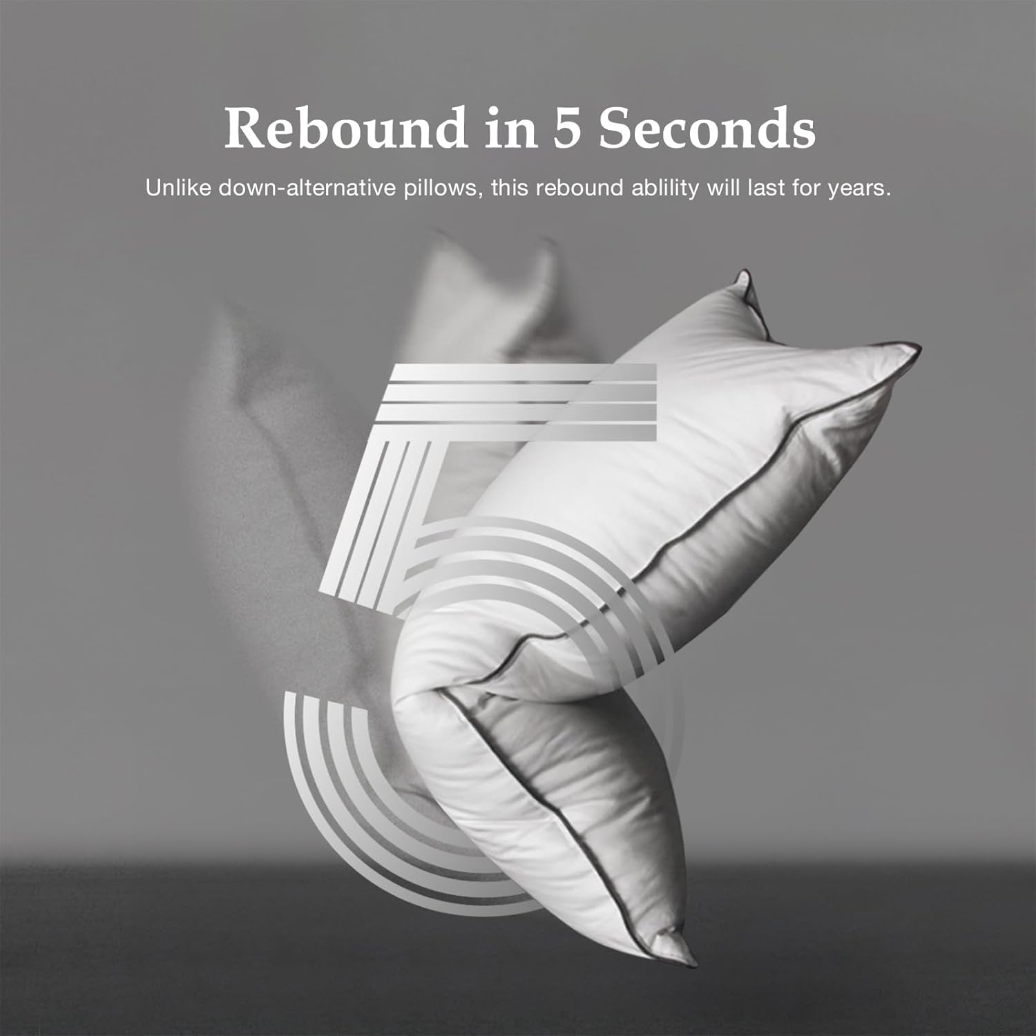 Dwr Luxury Cuscino in Piuma d'Oca 80x80cm (Set 2) - immagine 5