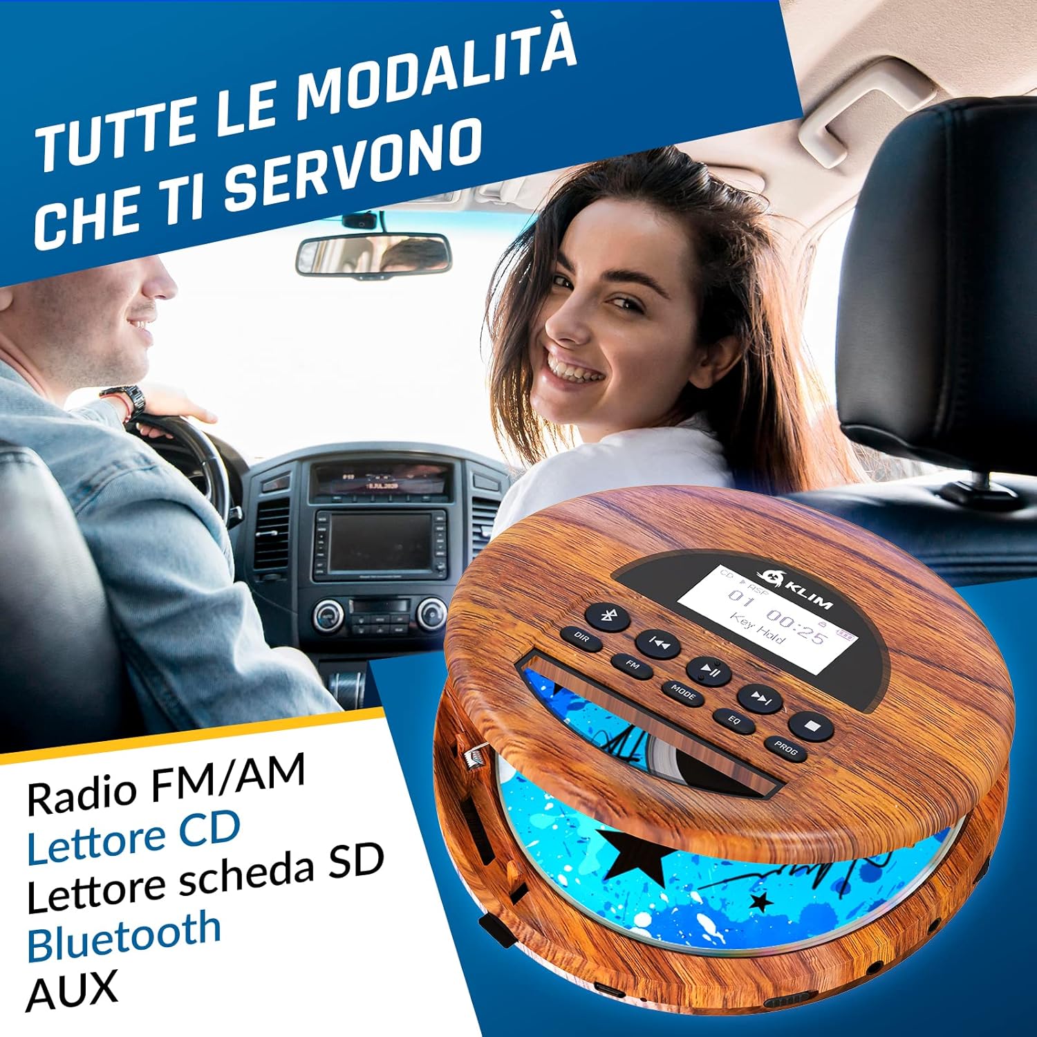 Klim Nomad Wood - Lettore CD Portatile 2024 - immagine 3