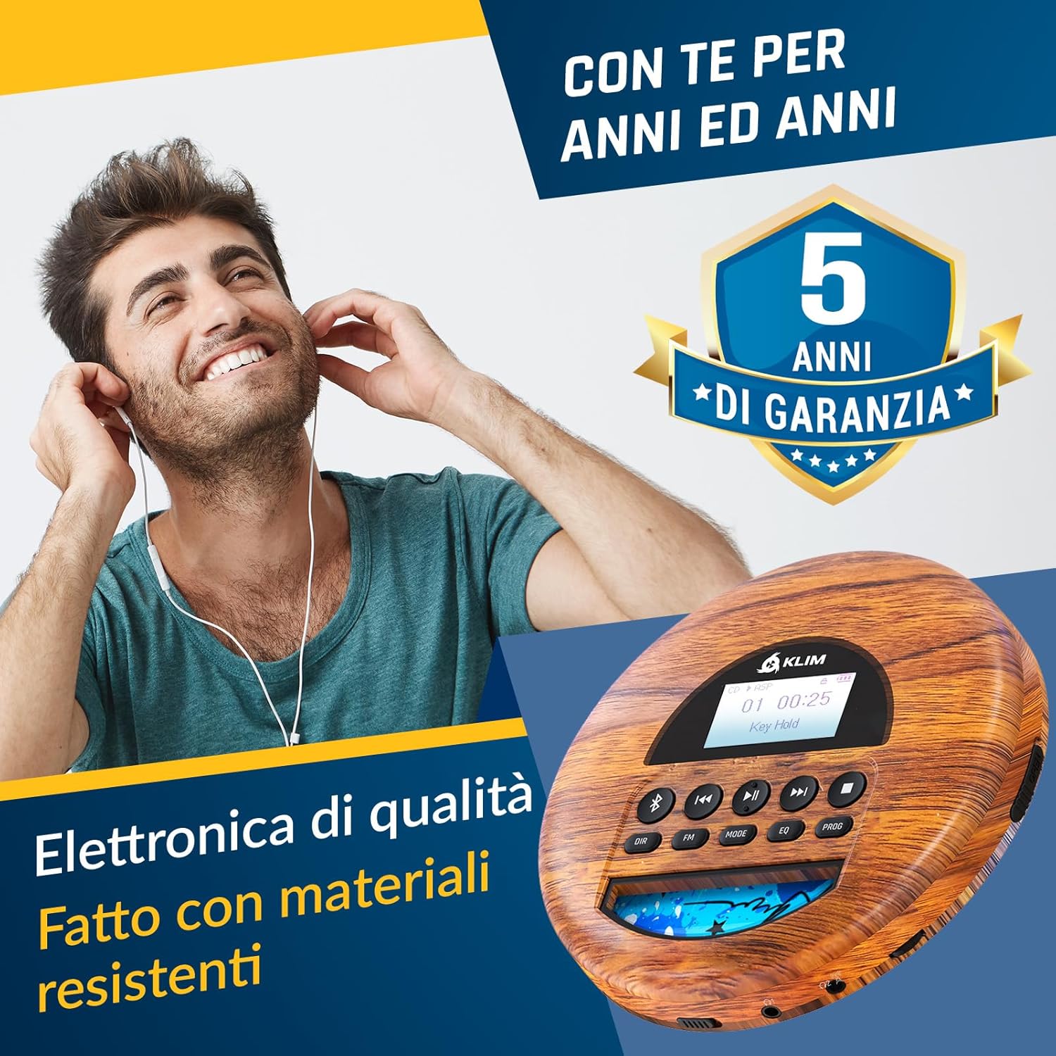 Klim Nomad Wood - Lettore CD Portatile 2024 - immagine 5