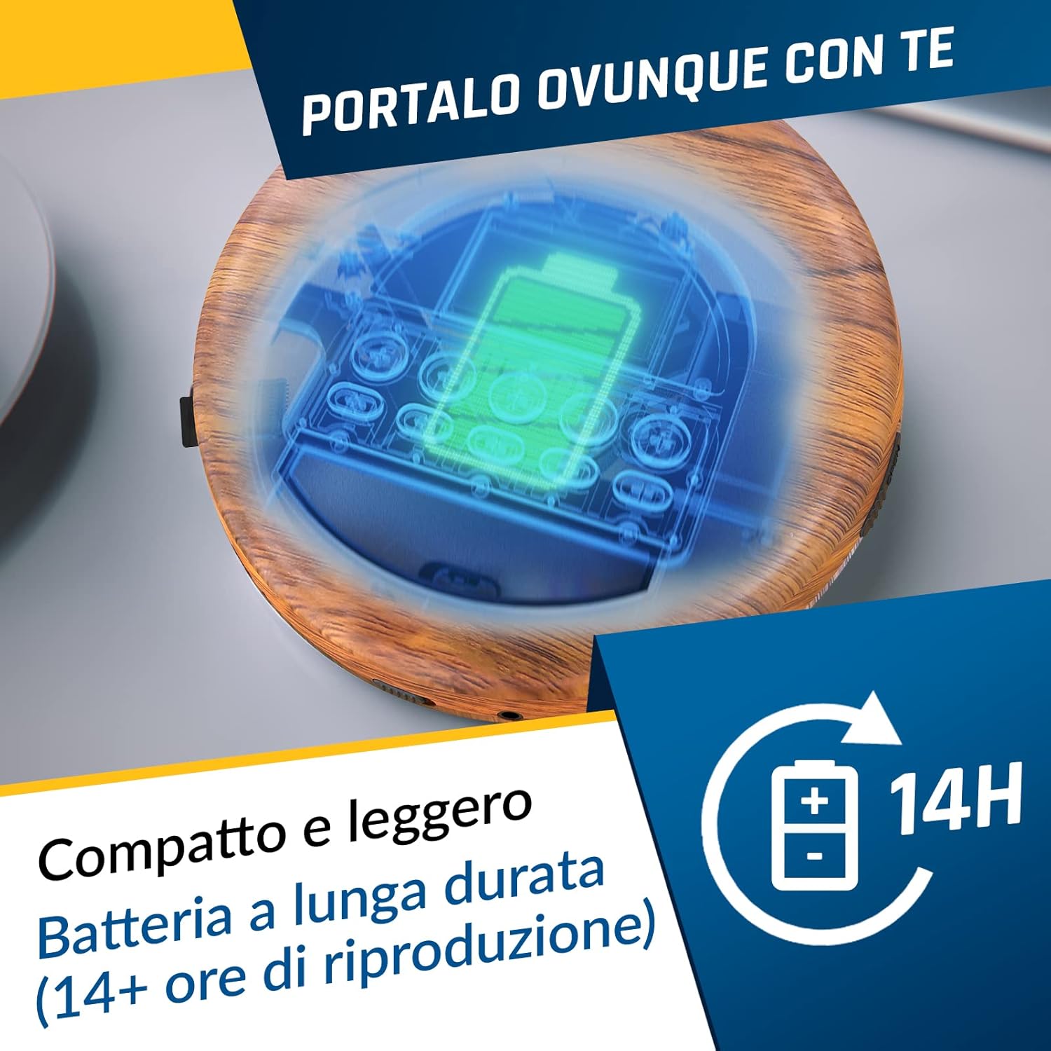 Klim Nomad Wood - Lettore CD Portatile 2024 - immagine 6