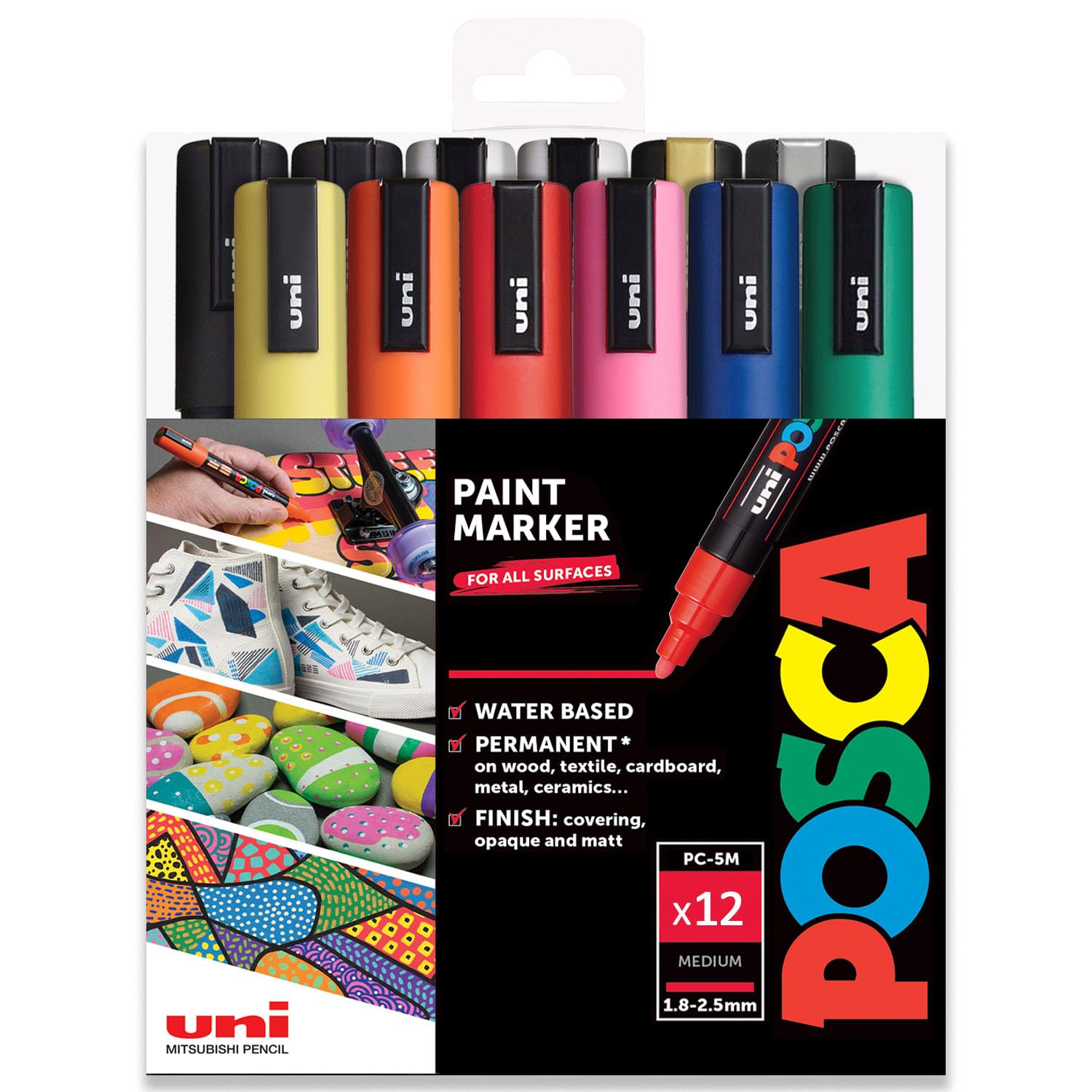 Posca Set Professionale 12 Pennarelli PC-5M
