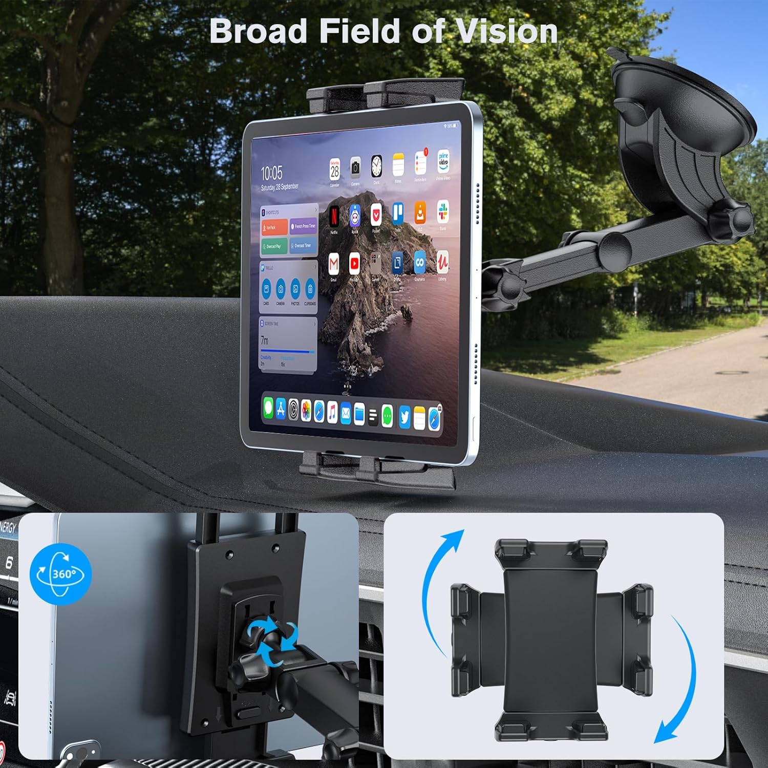 Ohlpro Supporto Tablet Auto 5"-13" da Cruscotto - immagine 2