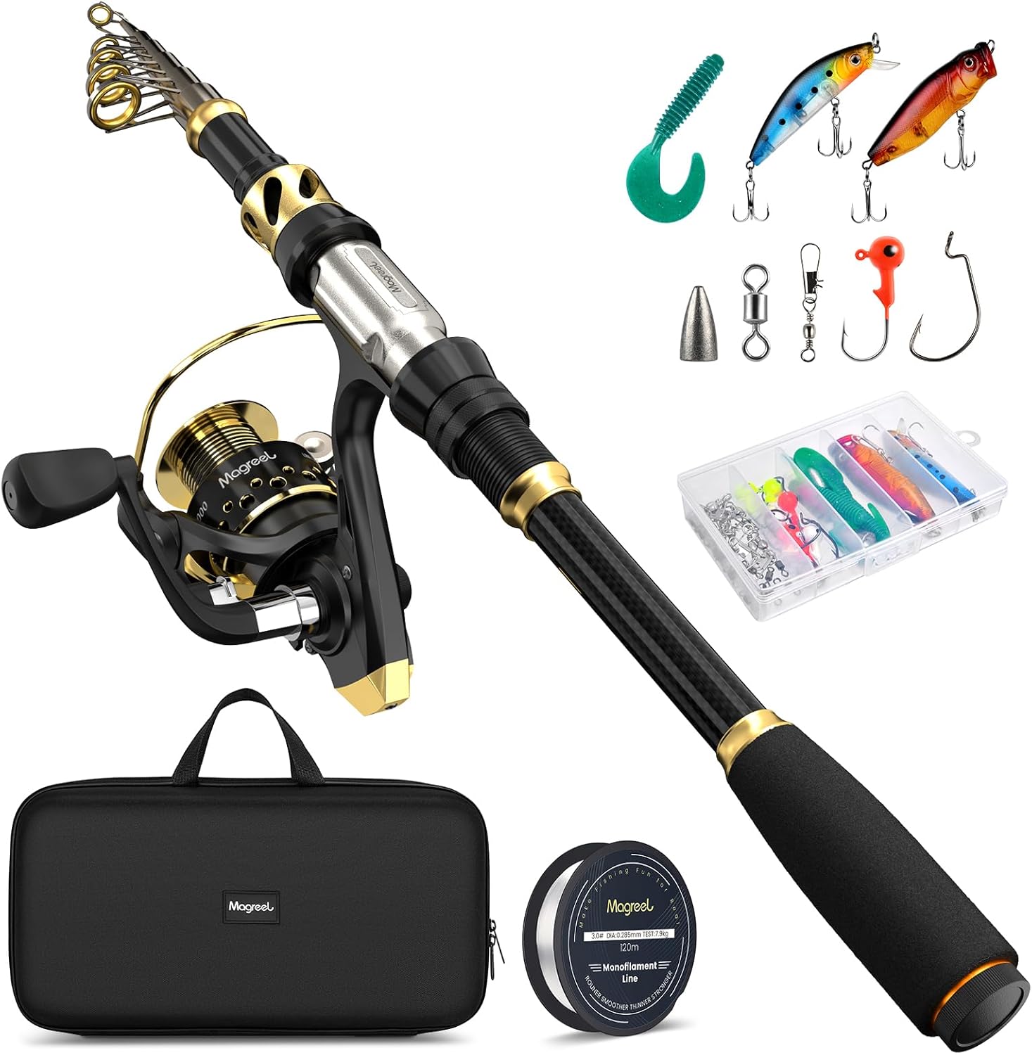Magreel Set Canna da Pesca Telescopica e Mulinello - immagine 1