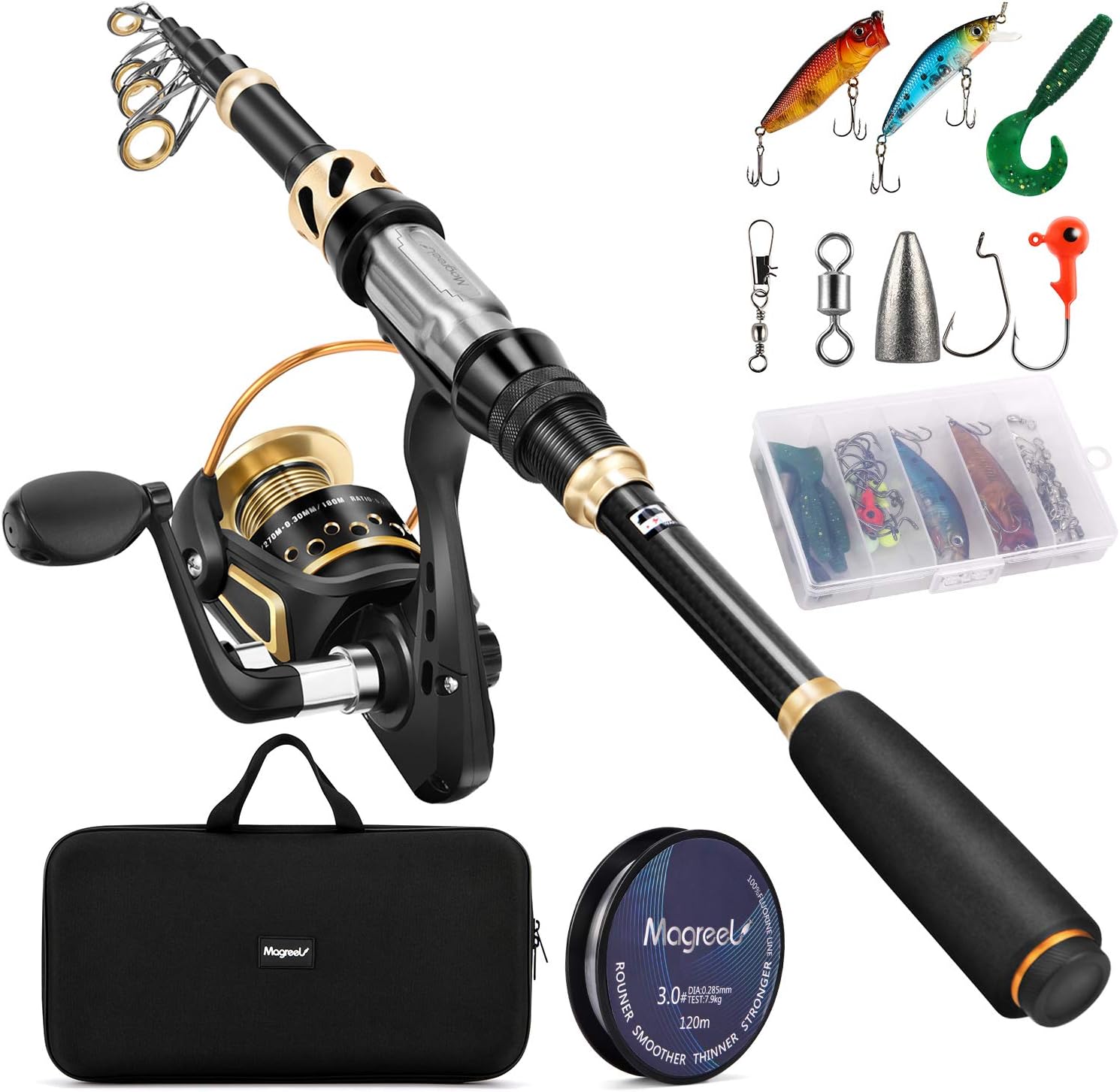 Magreel Set Canna da Pesca Telescopica e Mulinello - immagine 4