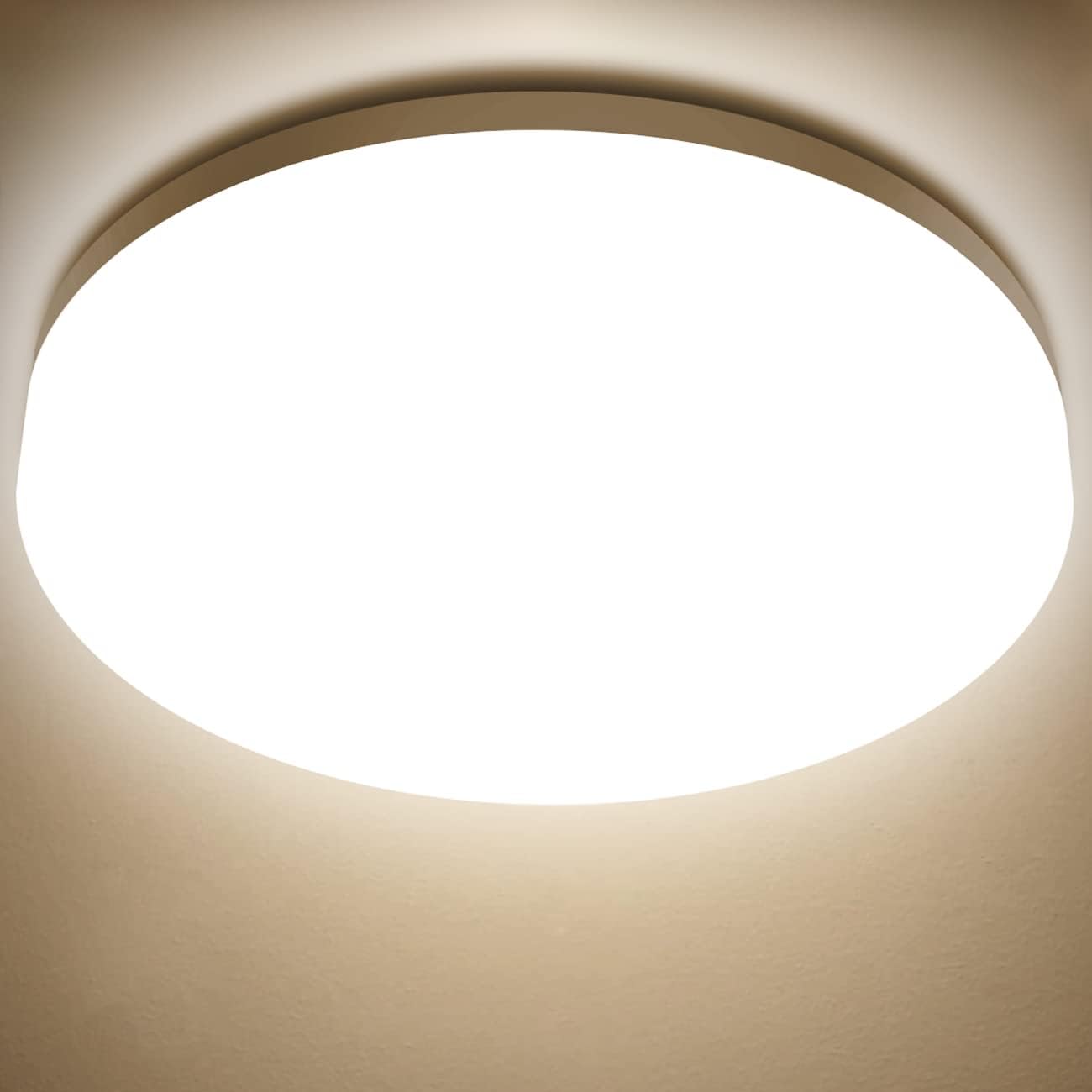 LVWIT Plafoniera a LED Rotonda 18W 1800LM Bianca Neutra 4000k Lampada LED Soffitto Impermeabile IP65 Ideale per Cucina Soggiorno Balcone Corridoio Bagno Camera da letto Ø220mm*50mm - immagine 1