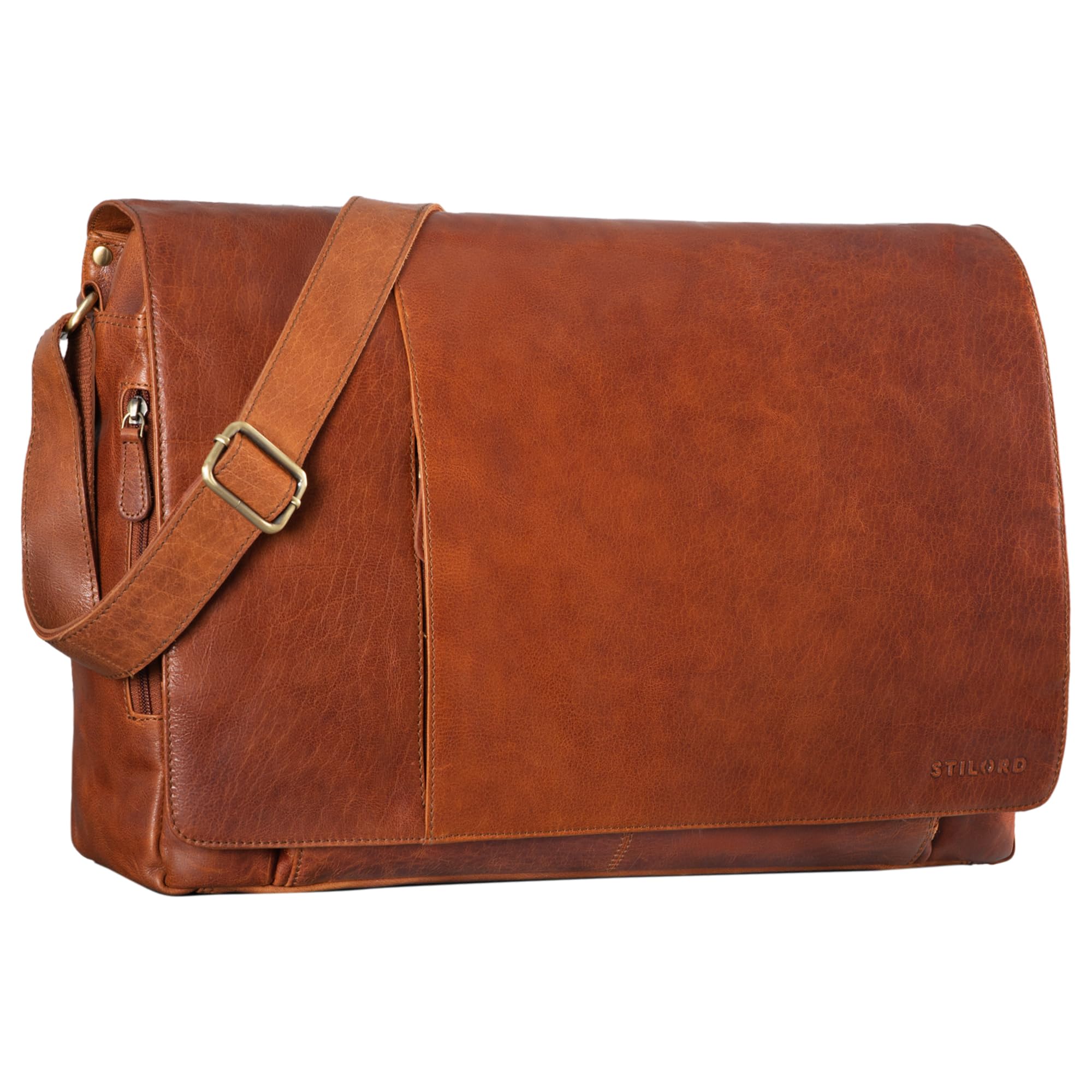 STILORD 'Maximus' Borsa XXL in Pelle - Messenger Laptop