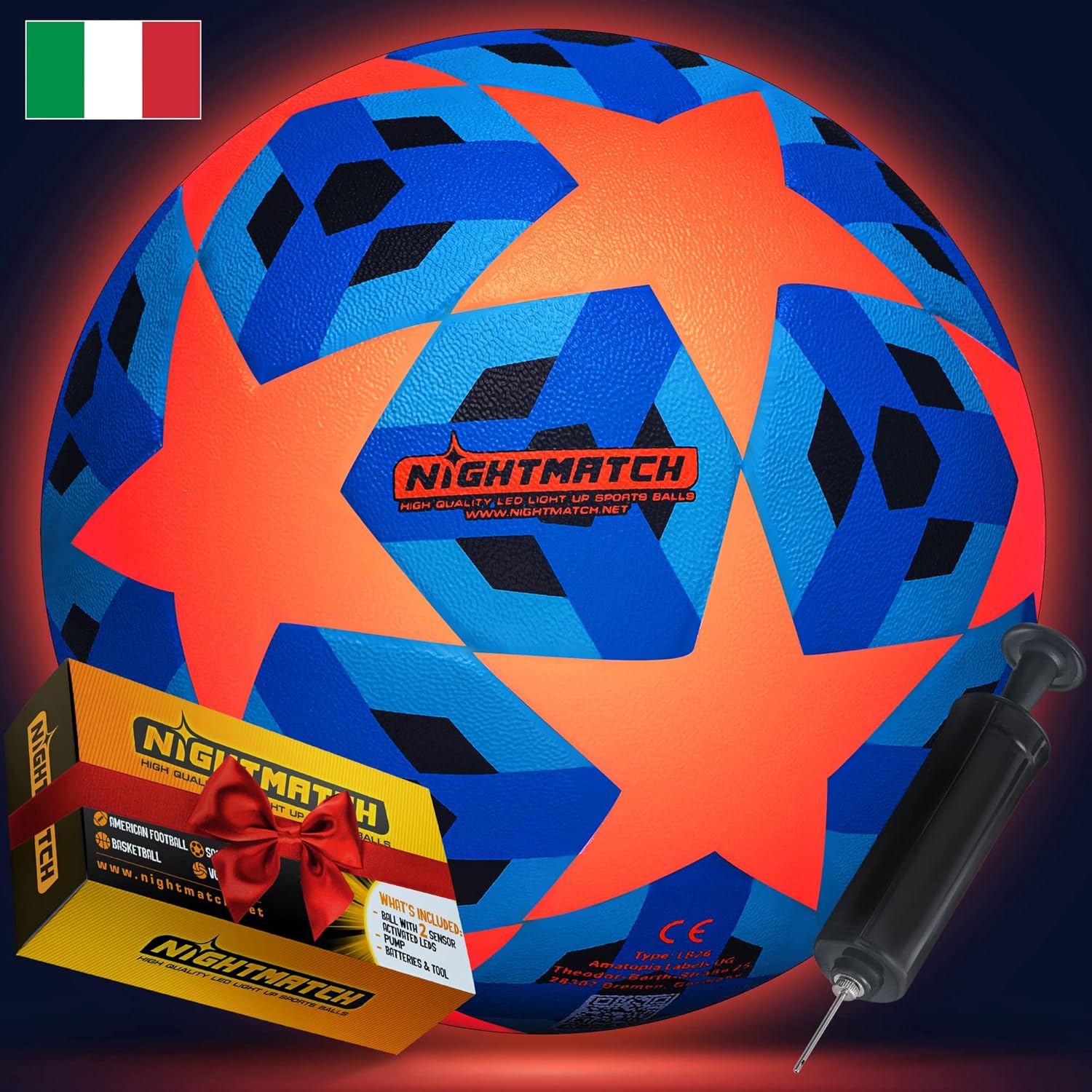 Nightmatch Pallone da Calcio Luminoso Impermeabile Taglia 5 - immagine 1
