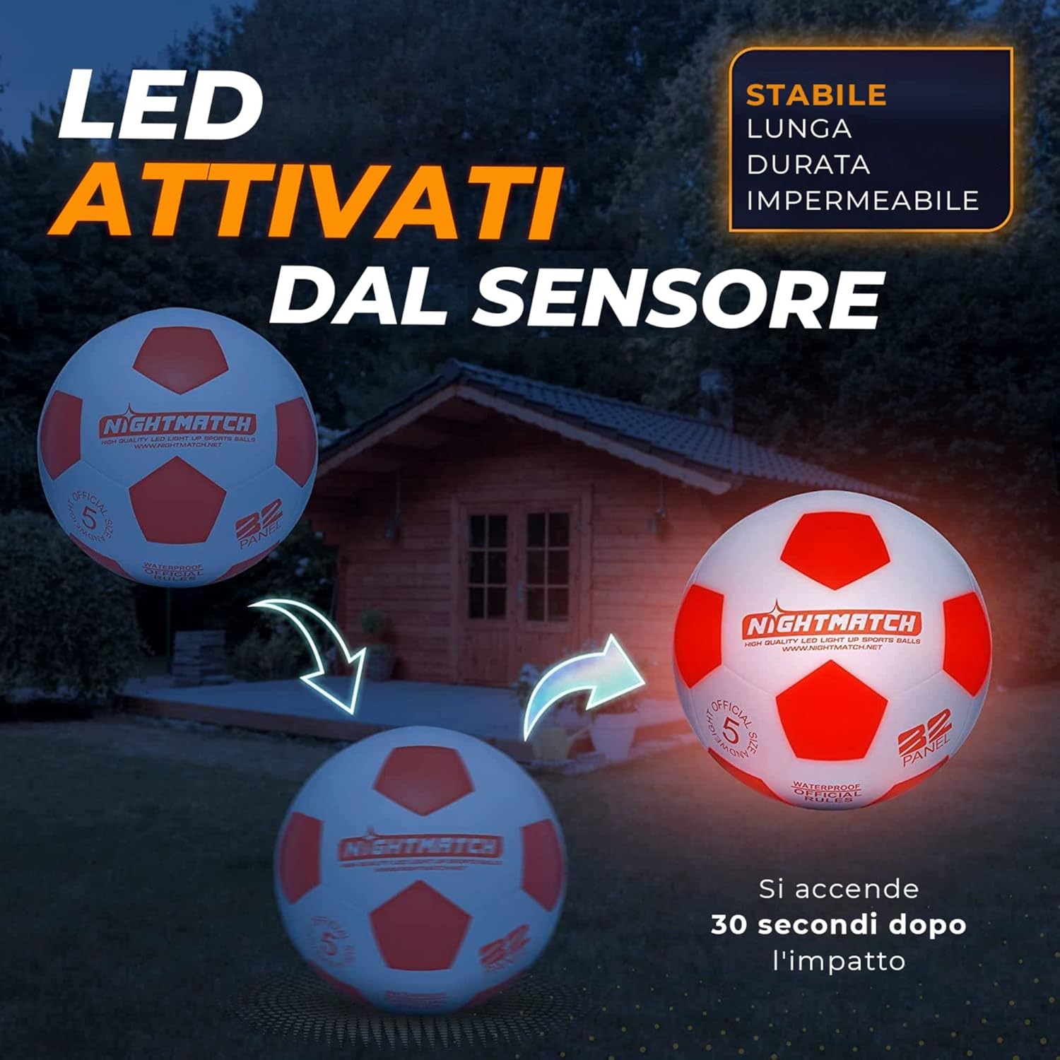 Nightmatch Pallone da Calcio Luminoso Impermeabile Taglia 5 - immagine 3